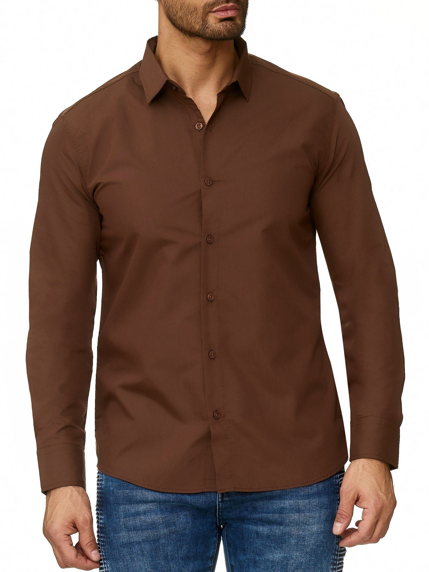 Reslad Langarmhemd »Reslad Herren Hemd Kentkragen Unicolor Langarmhemd«  (Herrenhemd) Freizeithemd Businesshemd mit Stretch-Anteil online kaufen |  OTTO