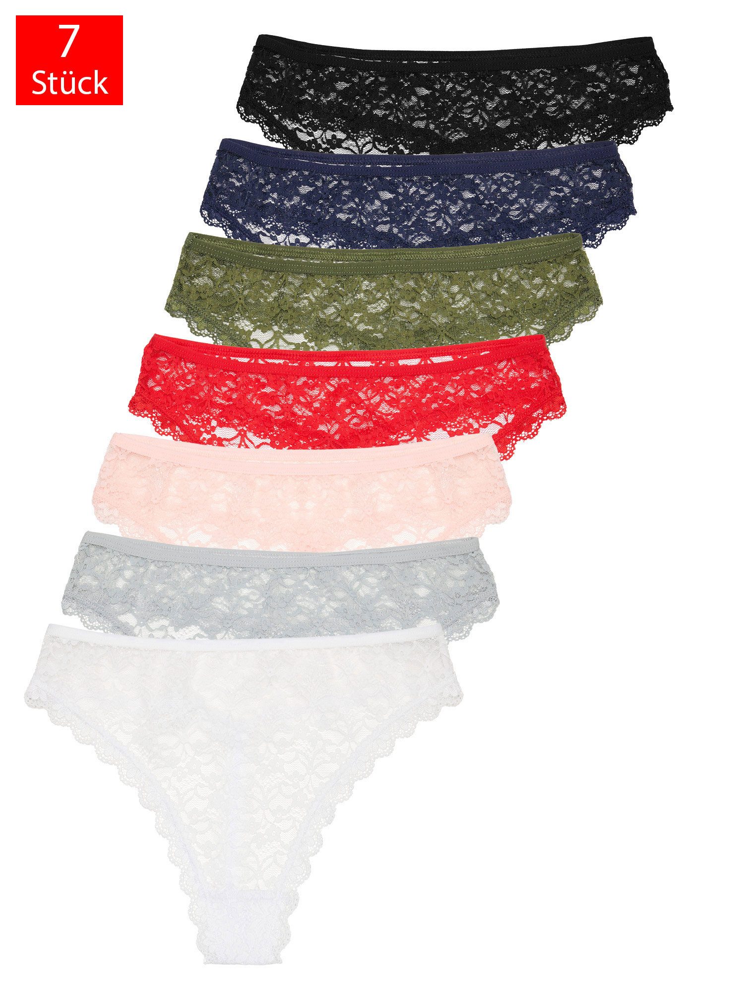String 7er-Pack Damen Tanga Unterhose F917