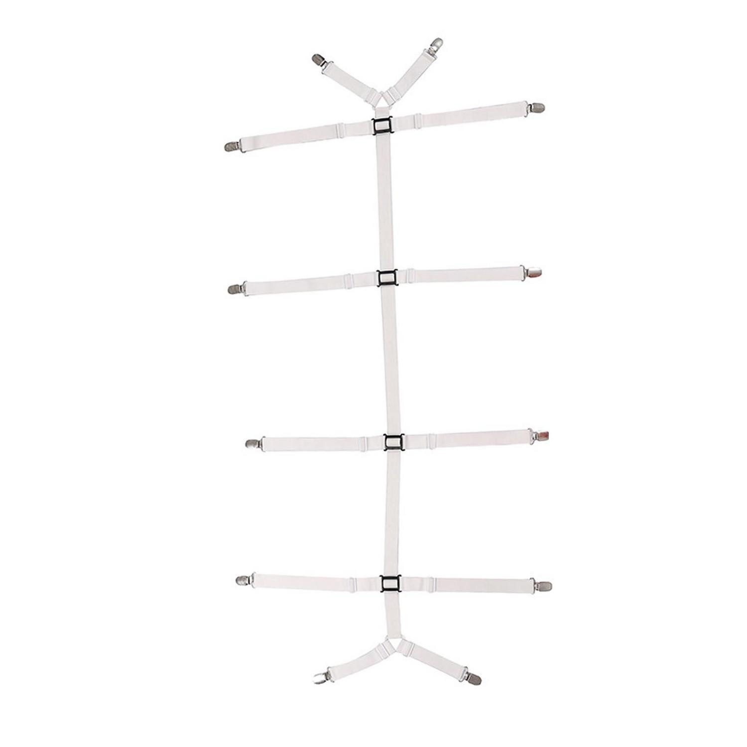LuxusKollektion Spanngurt Bettlakenspanner Verstellbar Weiß (1-St)