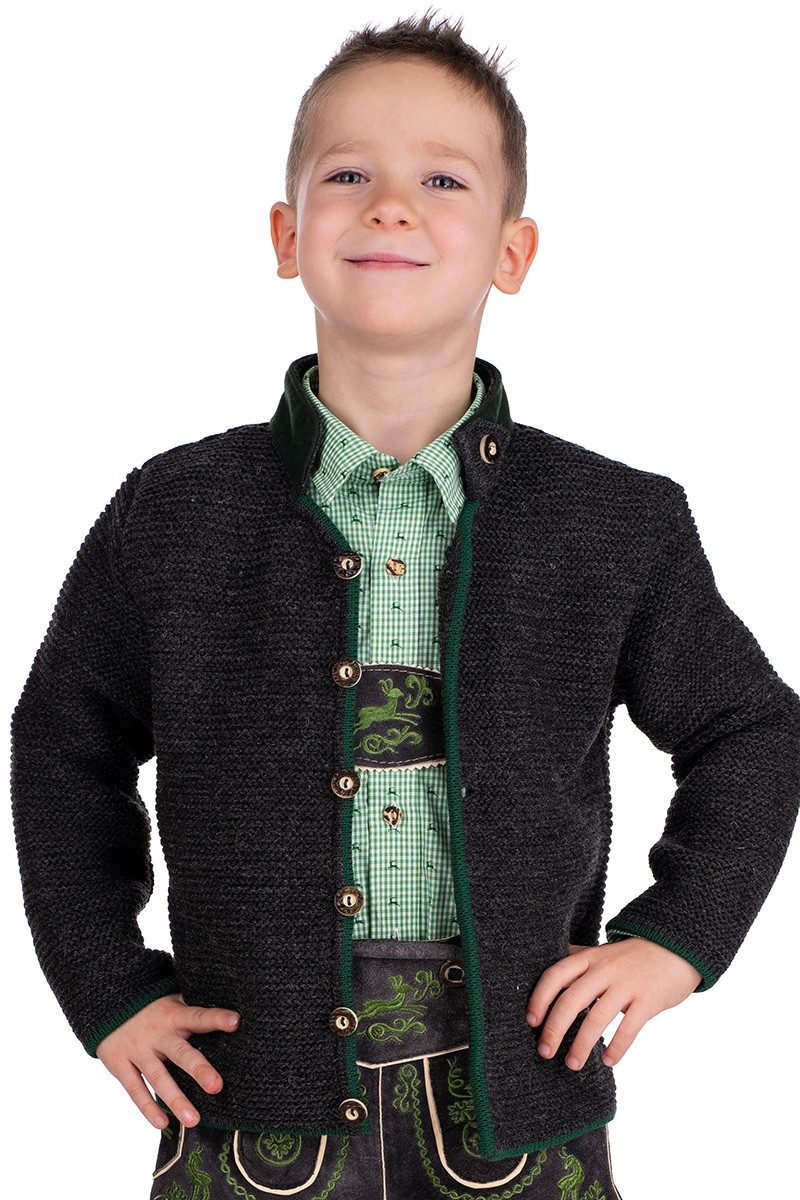 Isar-Trachten Trachtenjacke Trachtenjacke Kinder - LIAS - anthrazit