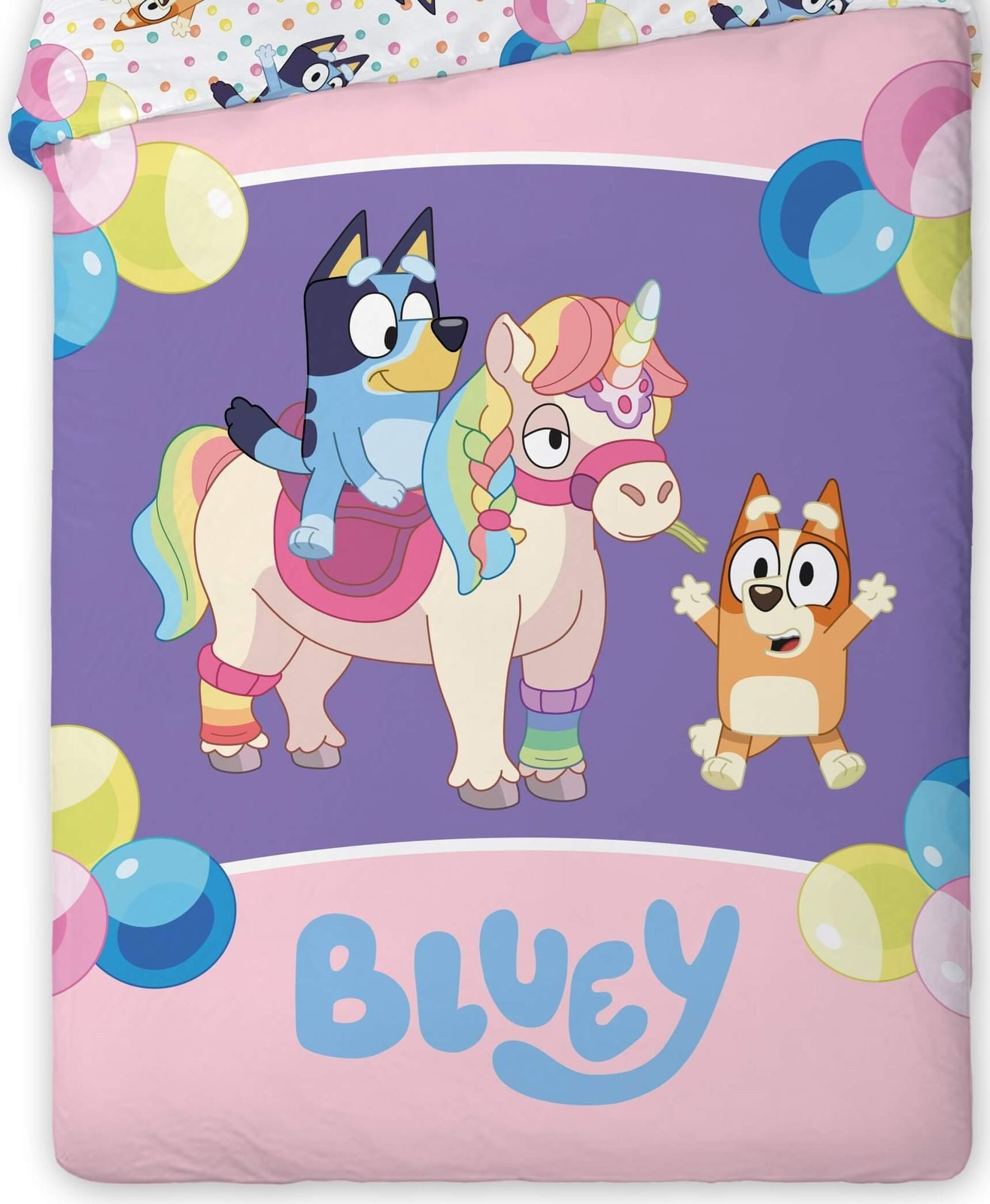 BrandMac Bettwäsche Bluey - Einhorn - Wende-Bettwäsche-Set, 135x200 & 80x80, Baumwolle, 100% Baumwolle – Bild 2 von 3