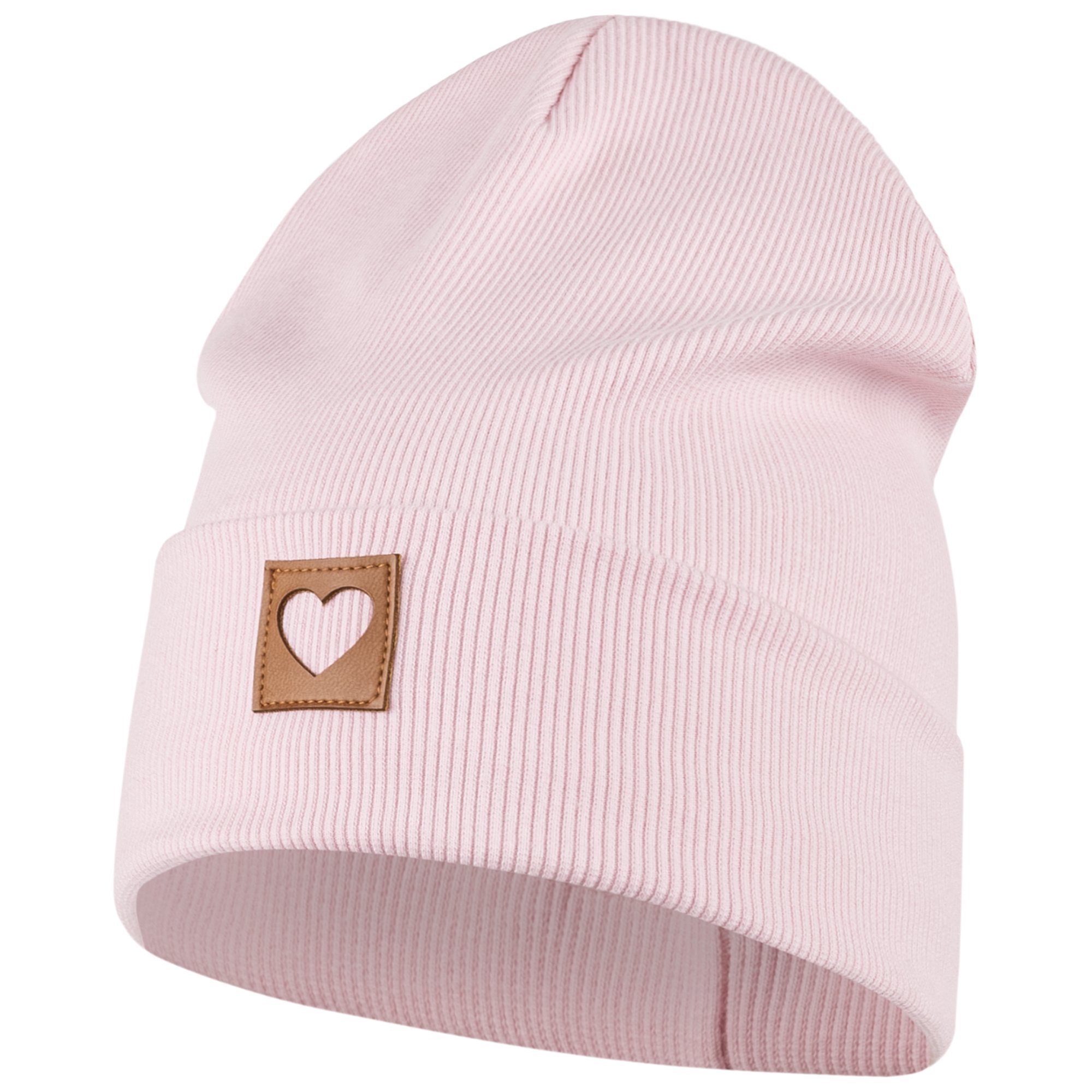 Smarilla Jerseymütze Mädchen Mütze Beanie Übergangsmütze gerippt Breiter Bund