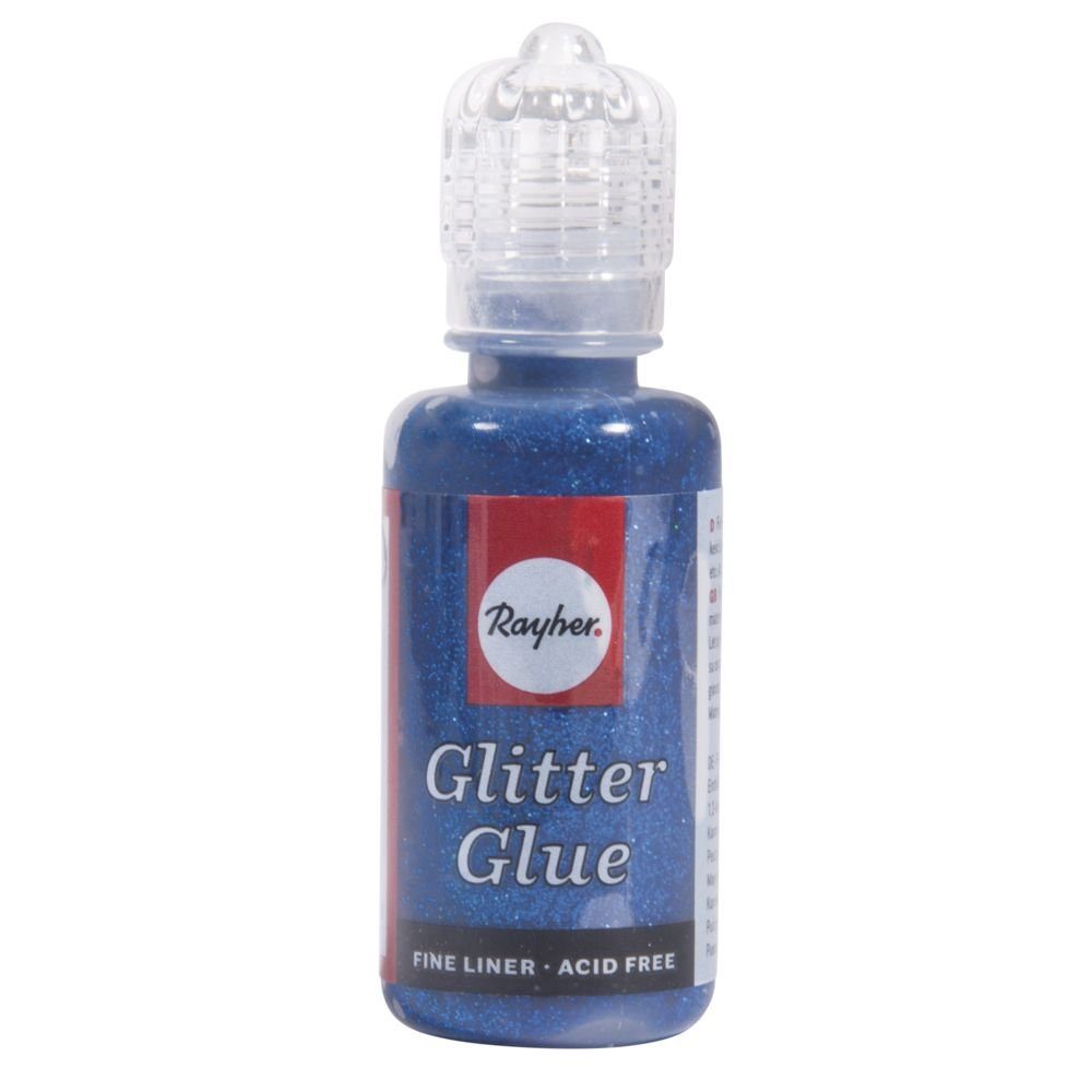 Rayher Bastelperlen Glitter Glue metallic blau saphir 20ml