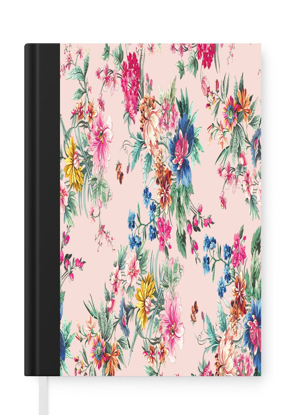 MuchoWow Notizbuch Blumen - Rosa - Farben, Journal, Merkzettel, Tagebuch, Notizheft, A5, 98 Seiten, Haushaltsbuch | Notizbücher
