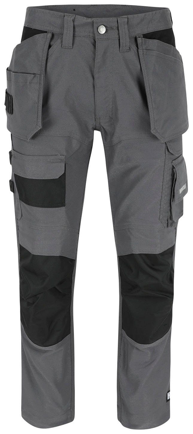 Herock Arbeitshose HEROCLES Multi-pocket, grau sehr Technologie) feste robust, Stretch, (Coolmax® Nageltaschen