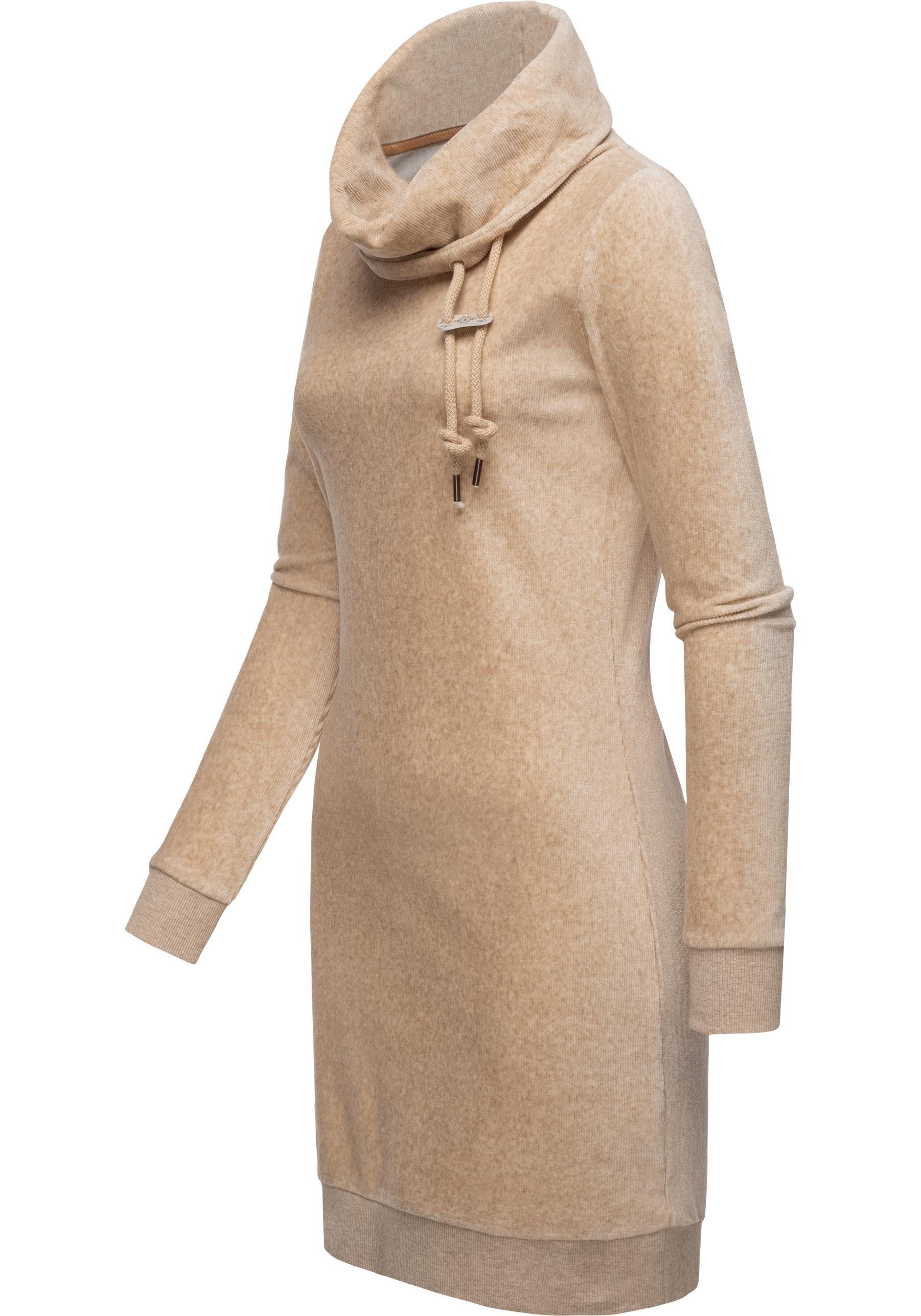 Ragwear Sweatkleid Chloe Velvet stylisches Langarmkleid in Samtoptik