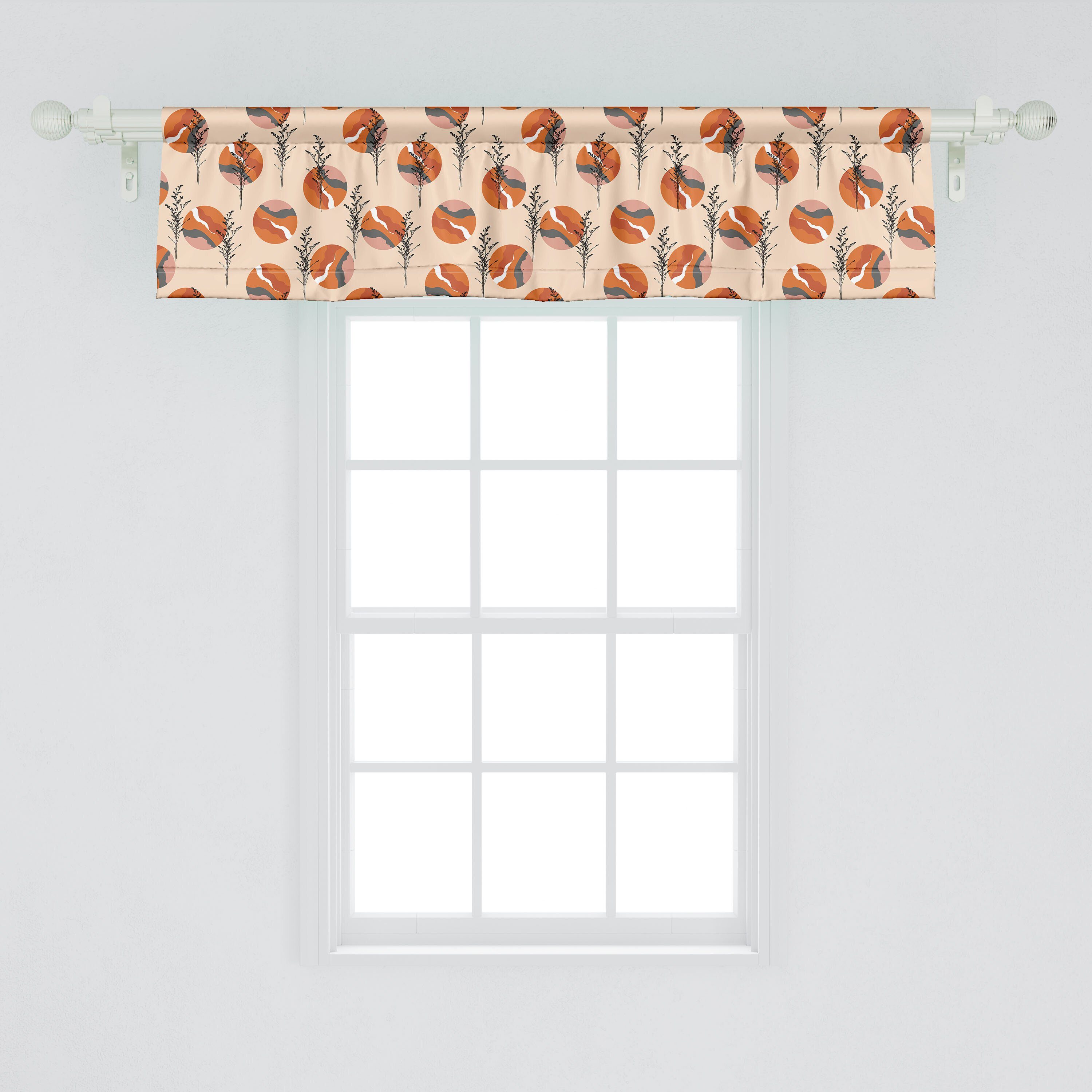 Scheibengardine Vorhang Volant für Küche Natürliche Bilder dünne Stangentasche, Abakuhaus, mit Dekor Schlafzimmer Microfaser, Botanisch Bäume