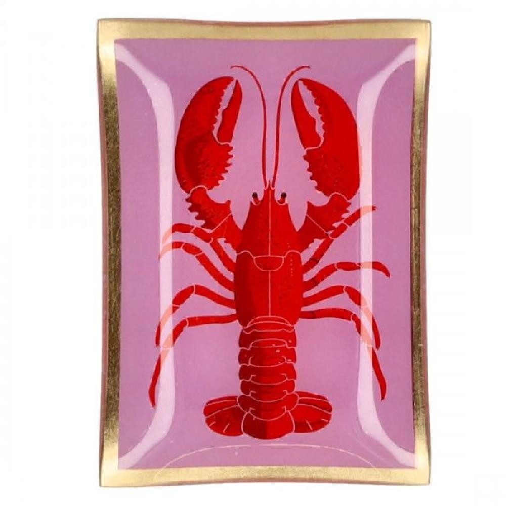 Giftcompany Schmuckkassette Glasteller Love Plates Hummer Rosa Rot günstig online kaufen