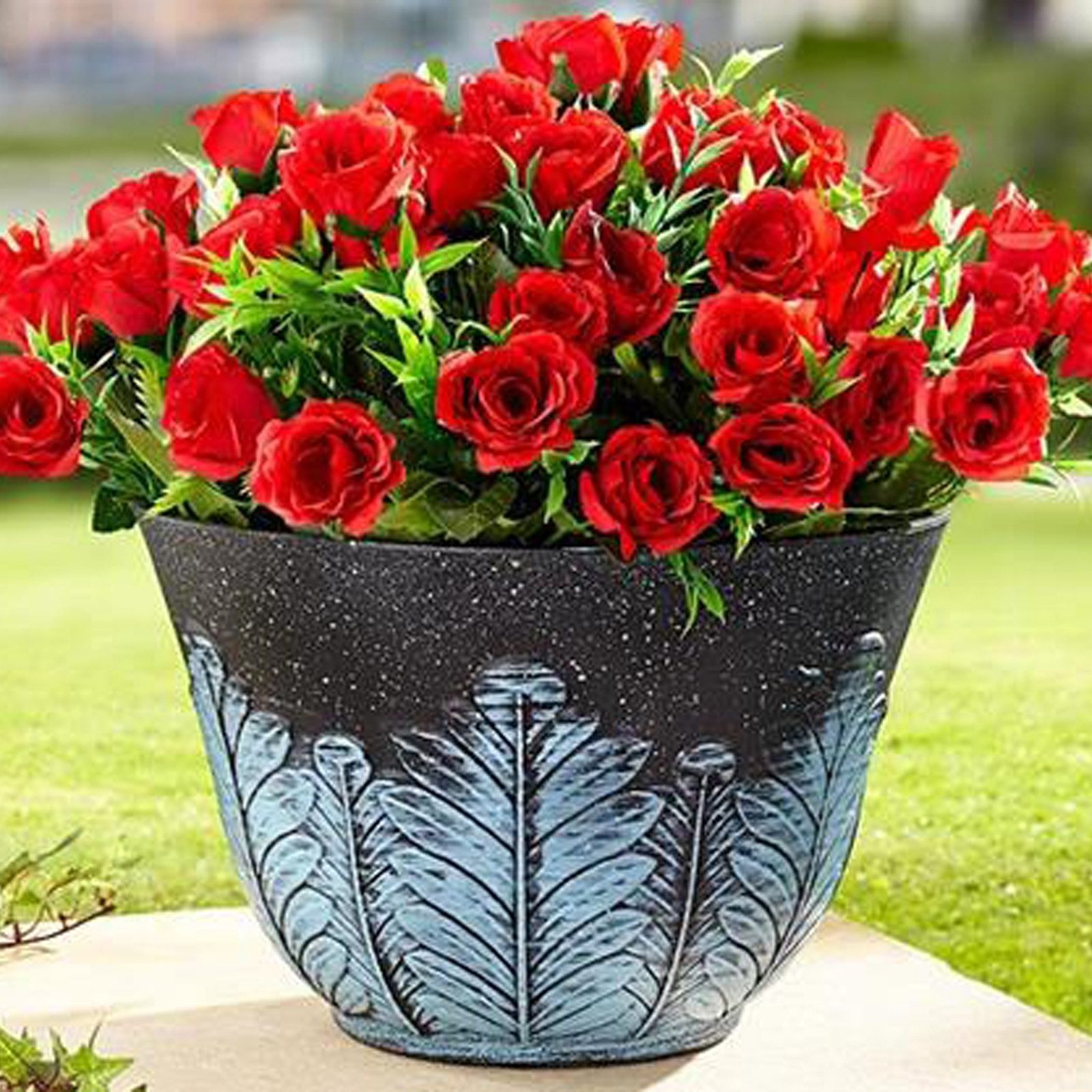 HTI-Living Blumentopf Blumentopf Nessa Feder Blau günstig online kaufen