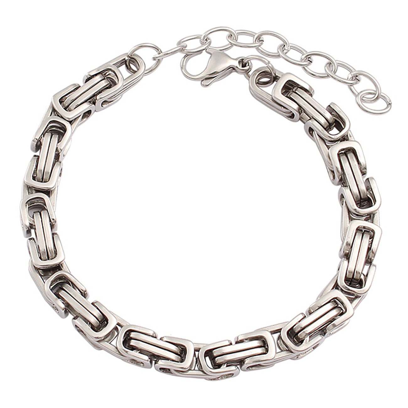 KARMA Königsarmband Armband Edelstahl Herren Damen 17+4 cm einstellbar PVD beschichtet (Silber Stahlschmuck Hypoallergen wasserfest, Breiten 4/5/6/8 mm, sicherer Karabinerverschluss), Herrenarmband Damenarmband Lange Haltbarkeit