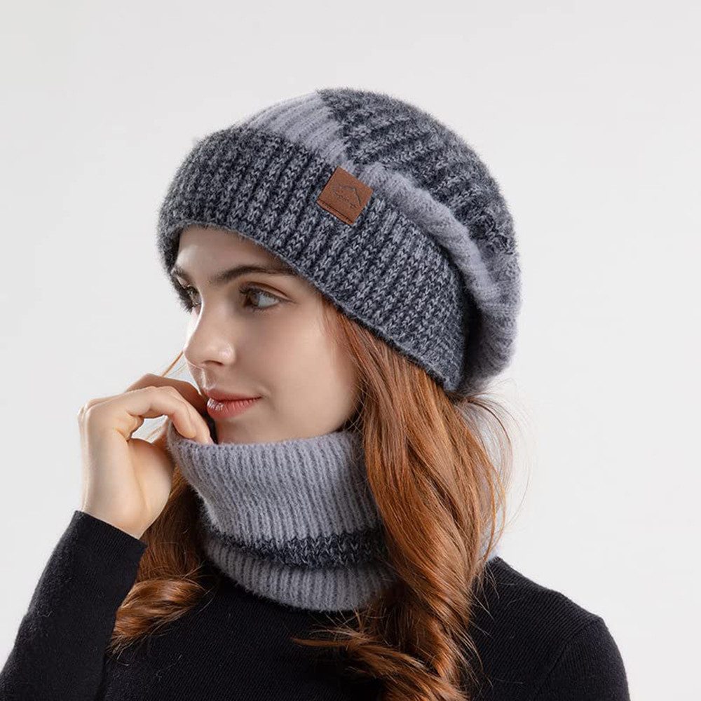 Cachito Mütze & Schal Herbst Winter Schal und Mütze Set 55-60CM Wintermütze Strickmütze mit Schal Damen Warme Mütze Beanie – Bild 2 von 5
