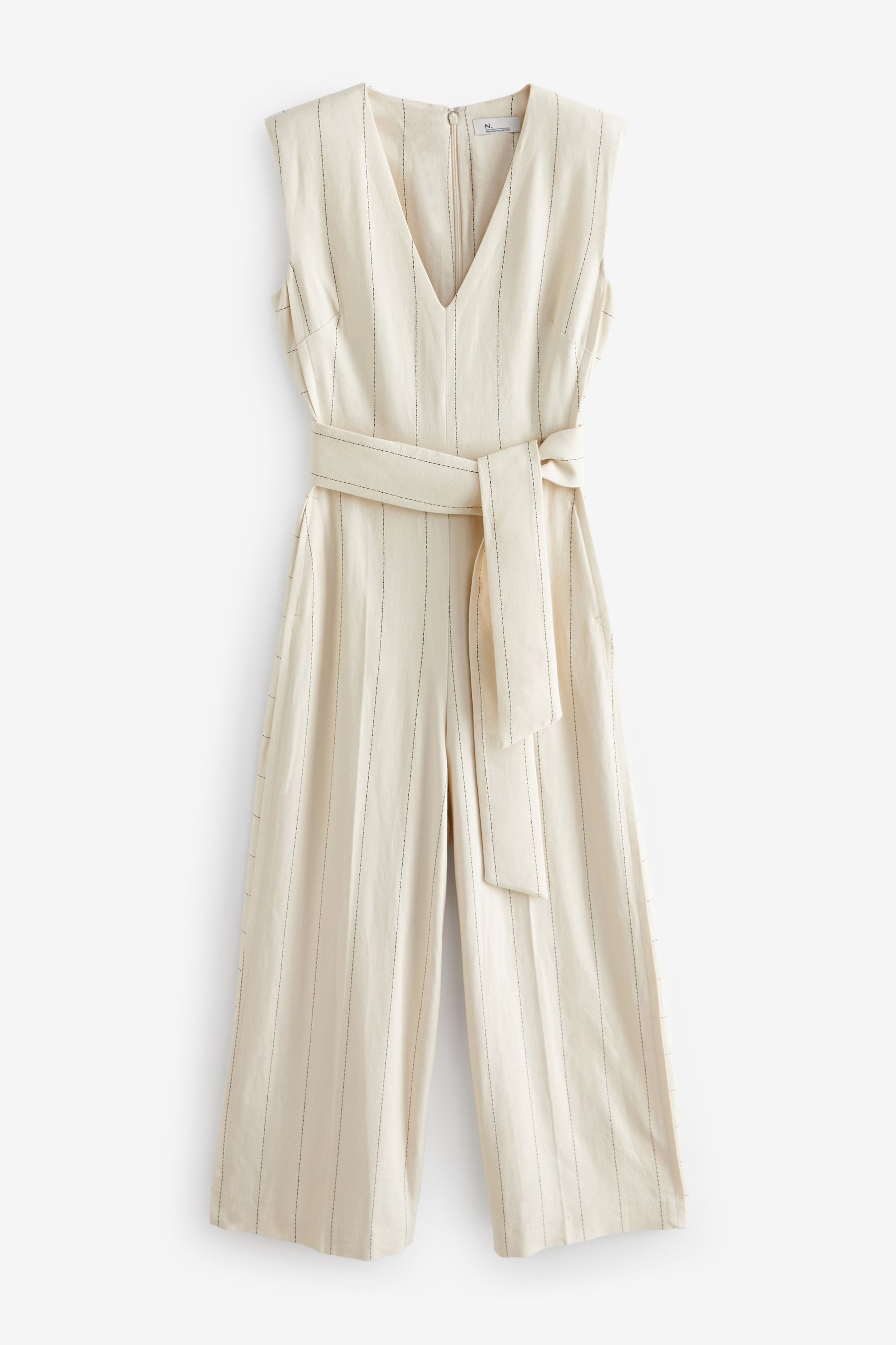 Next Jumpsuit Gestreifter Jumpsuit mit Leinen, günstig online kaufen