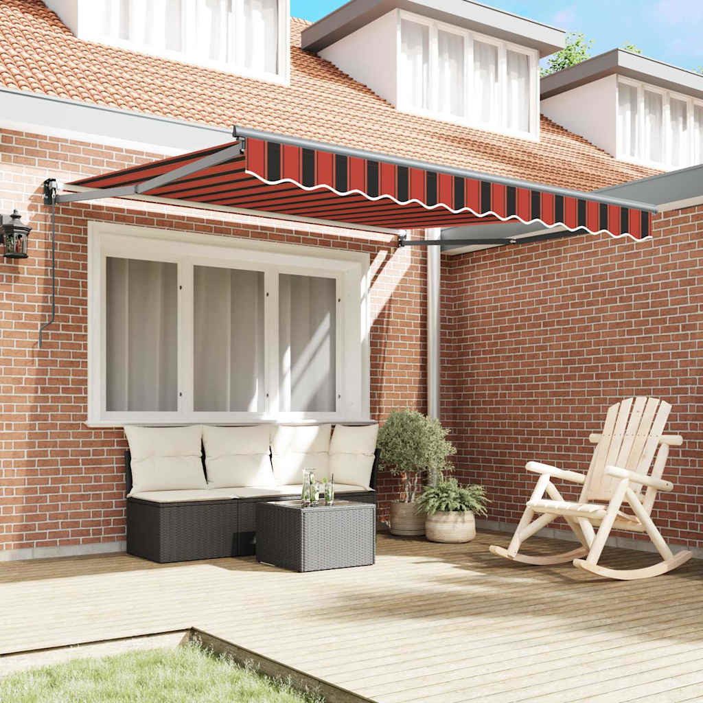 vidaXL Markise 300 x 250 cm manuelle einziehbare Markise Orange und Braun 300x250 cm