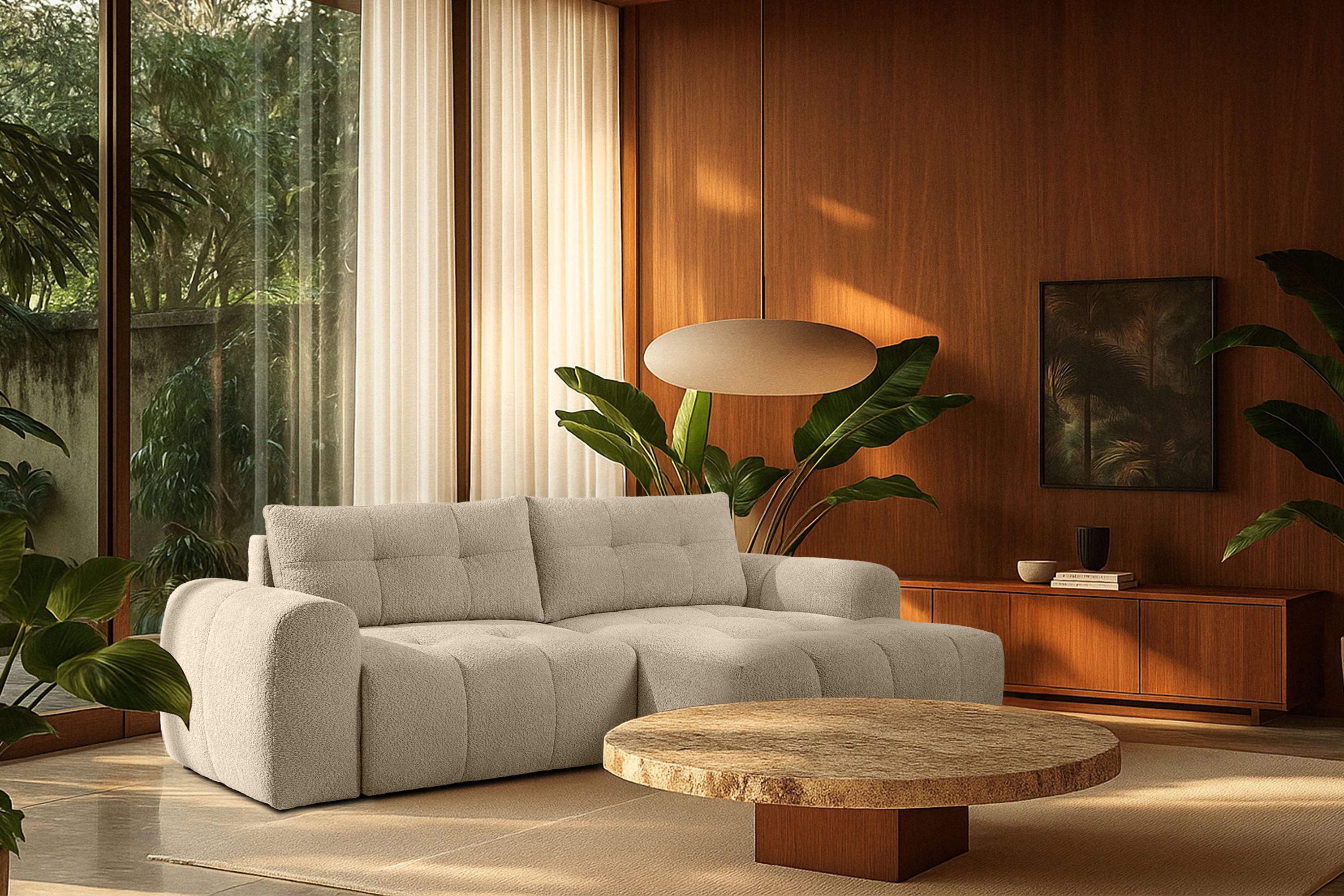 KONSIMO® Ecksofa RAVIA mit Schlaffunktion, Modern-Stil, günstig online kaufen
