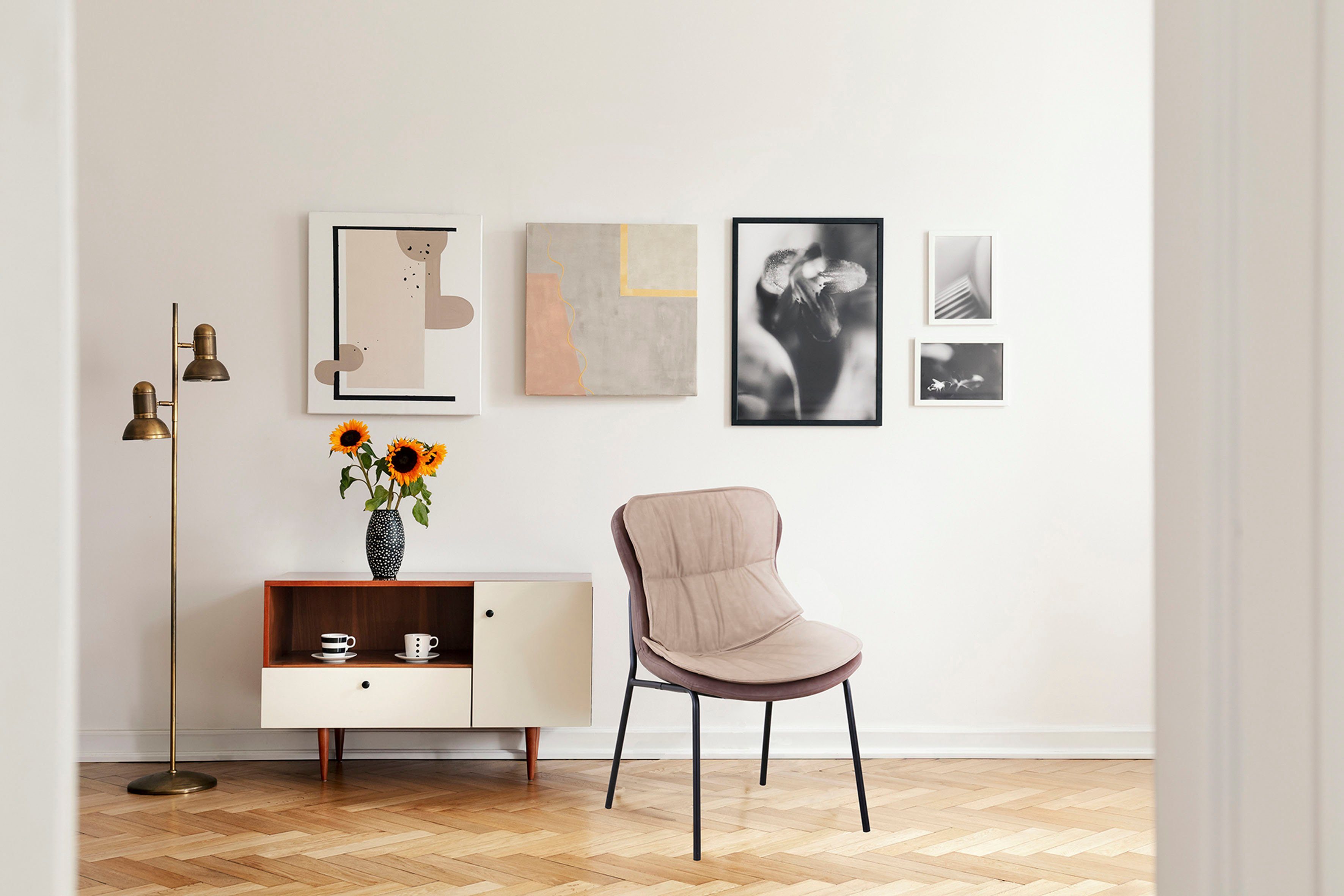 Kayoom Polsterstuhl (1 St), pflegeleicht, bequem, angenehme Sitzfläche, mit trendigen Ziernähten