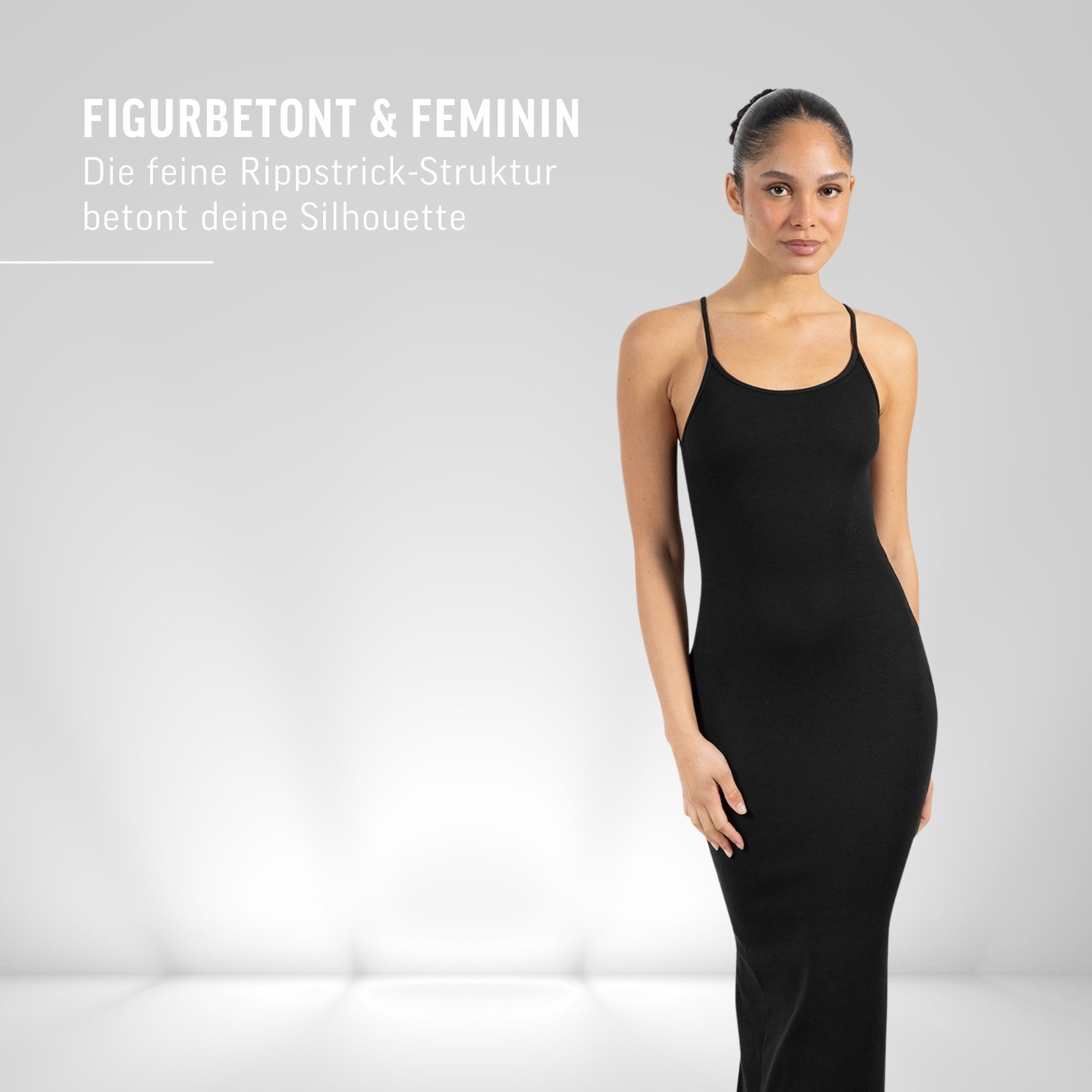Smilodox Maxikleid Aveline Backless, Figurbetontes Rückenfreies Rippstrickkleid Knöchellanges elastisches Sommerkleid, Alltag & besondere Anlässe