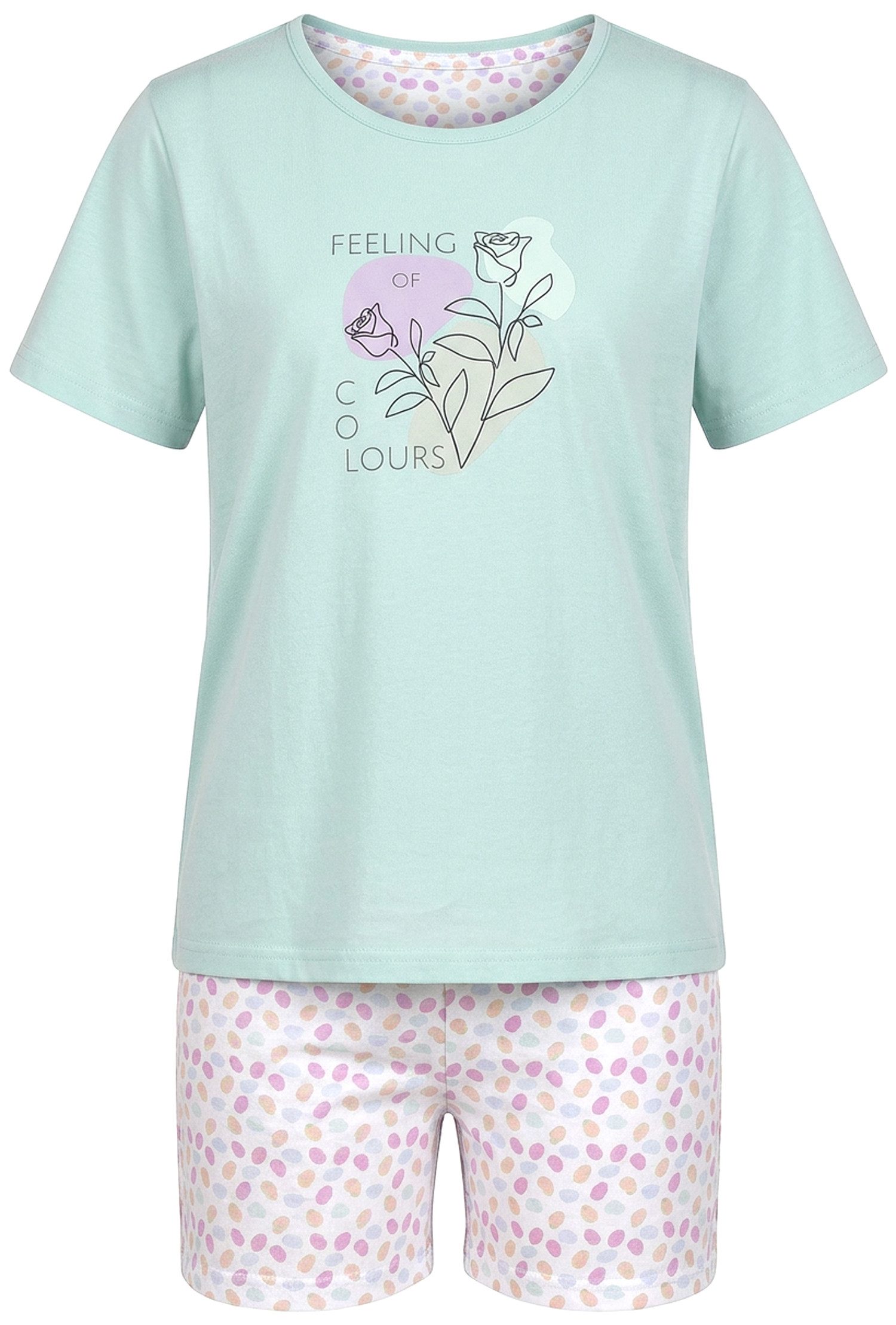 comtessa Schlafanzug Comte Kids (Set, 2 tlg., 2-teilig) Mädchen Pyjama Shorty Kurzarm Baumwolle