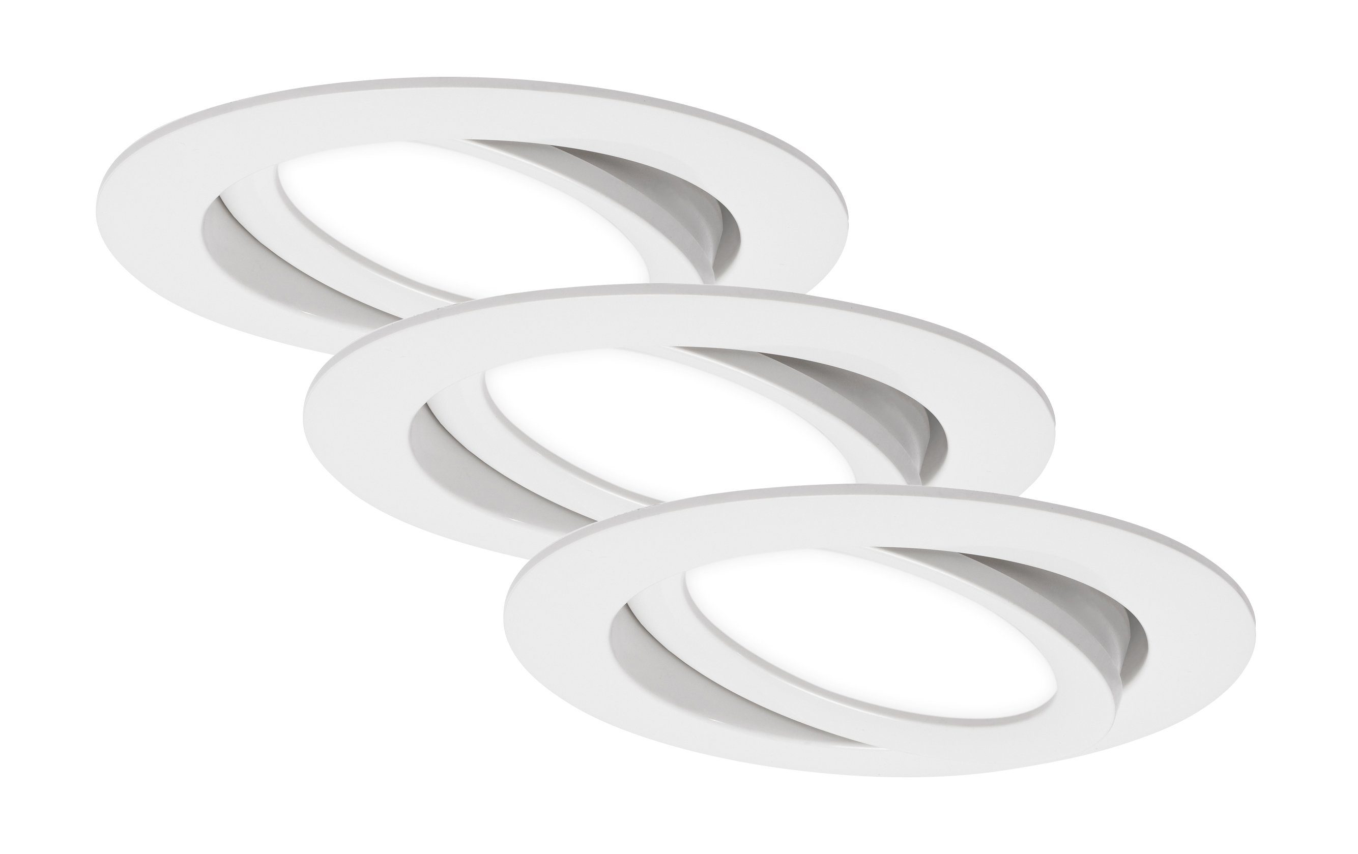 Briloner Leuchten LED Einbauleuchte Set, Warmweiß, weiß, 7114-436, verbaut, IP23, LED 3er fest schwenkbar, cm 10,6