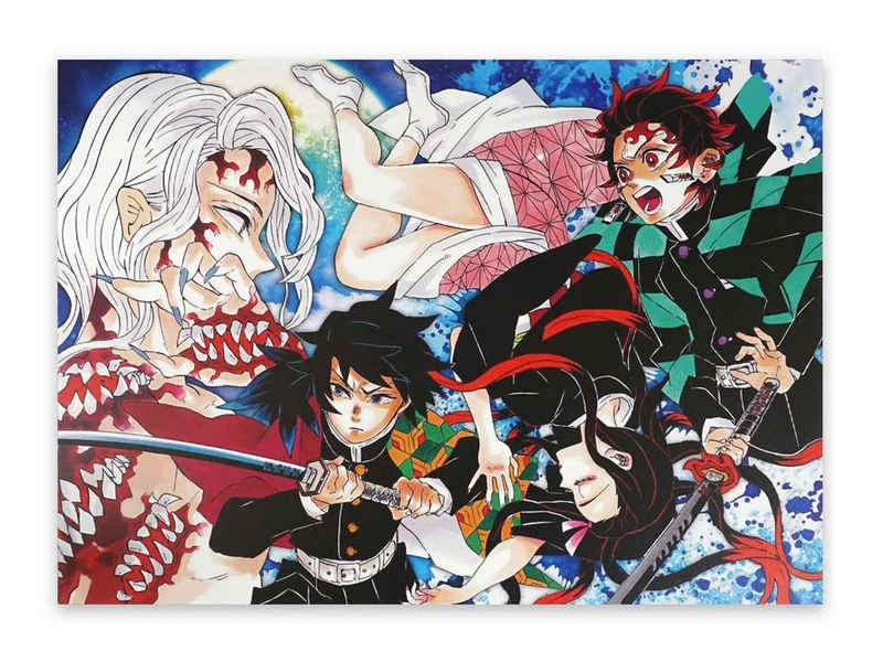 GalaxyCat Poster Hochwertiges Kimetsu no Yaiba Wandbild auf Hartschaumplatte, Poster, Demon Slayer, Demon Slayer Wandbild auf Hartschaumplatte