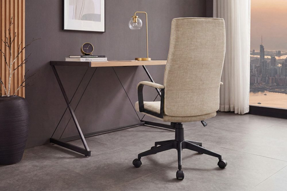riess-ambiente Bürostuhl LAZIO beige/schwarz - Samt, Metall, drehbar, höhenverstellbar, Gaming (Einzelartikel, 1 St), Moderner Gamingstuhl auf Rollen - ideal fü – Bild 5 von 5