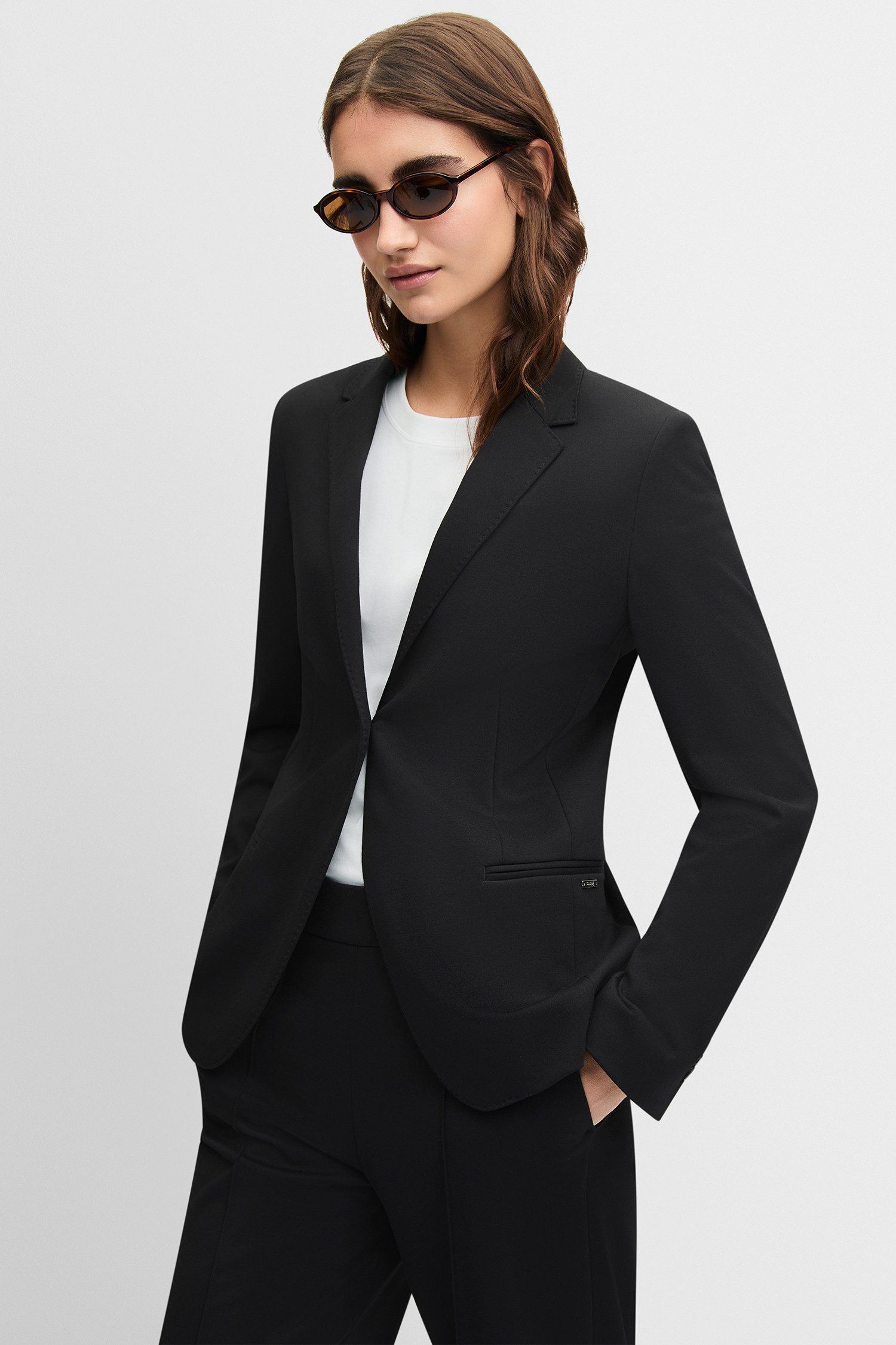 Cinque Jackenblazer CILEO Regular Fit, 1-Knopf-Form, elastischer Materialmix