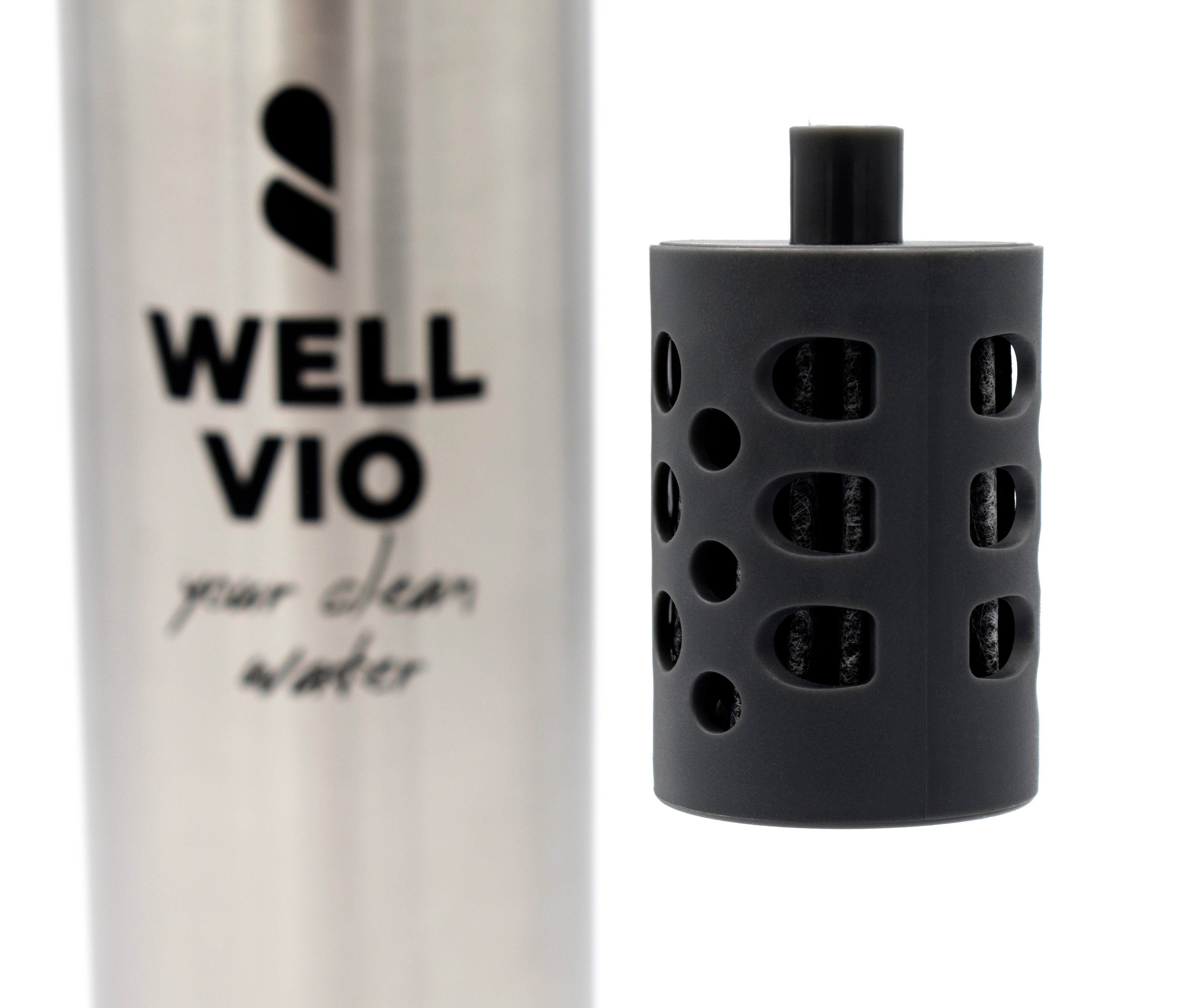 WELLVIO Trinkflasche Viobottle Edelstahl Filterflasche mit neuer Nano-Al2O3-Technologie