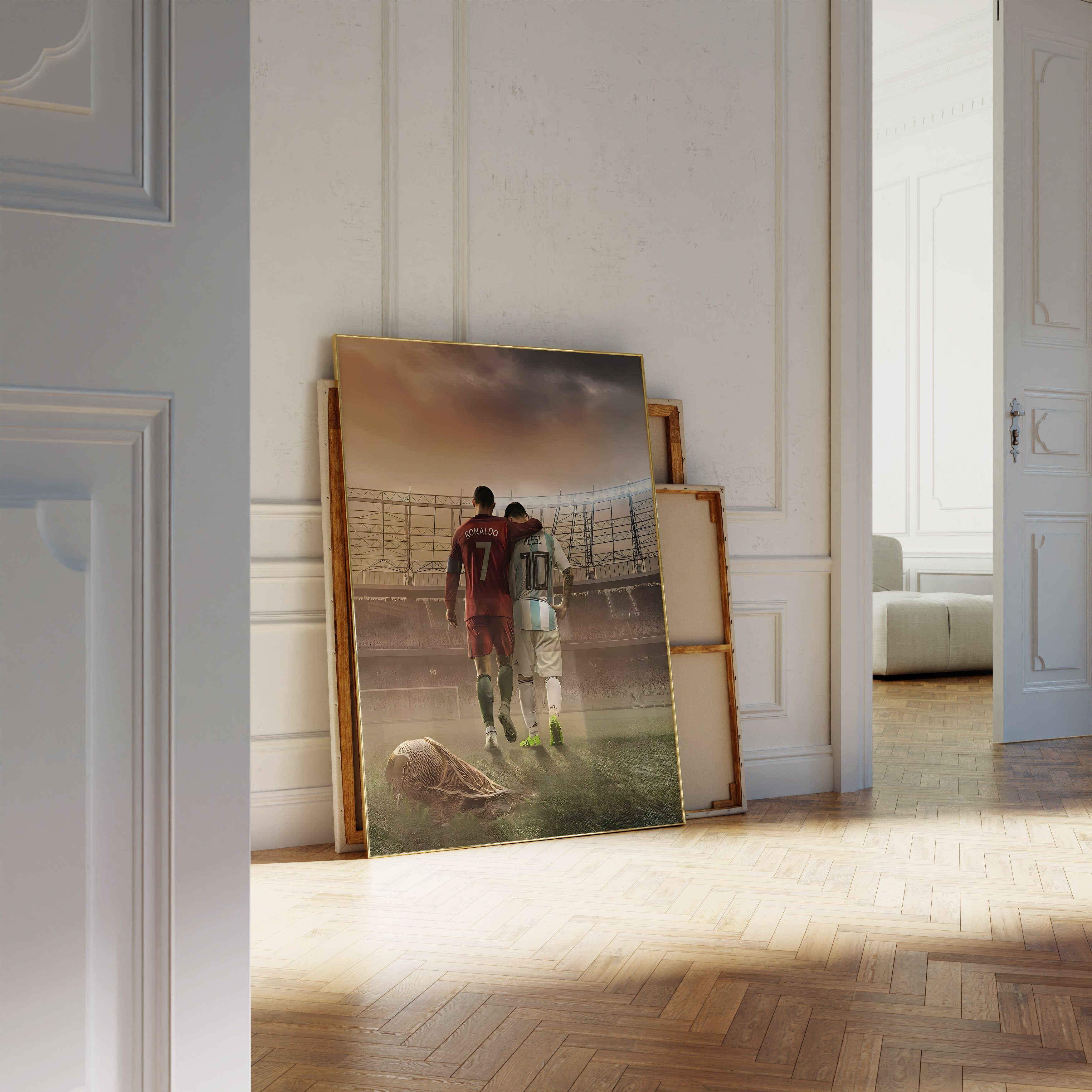 JUSTGOODMOOD Poster Premium ® Ronaldo & Messi Freunde Fußball Poster · ohne Rahmen – Bild 4 von 5