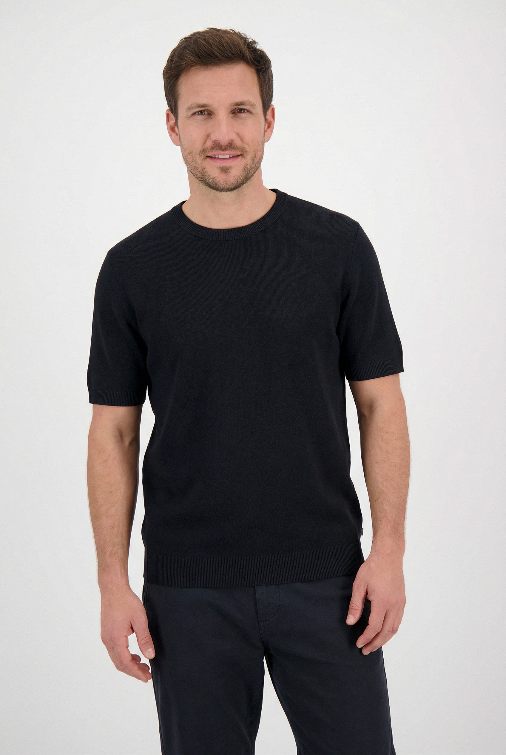 OLYMP T-Shirt Rundhals, Strick, normale Passform