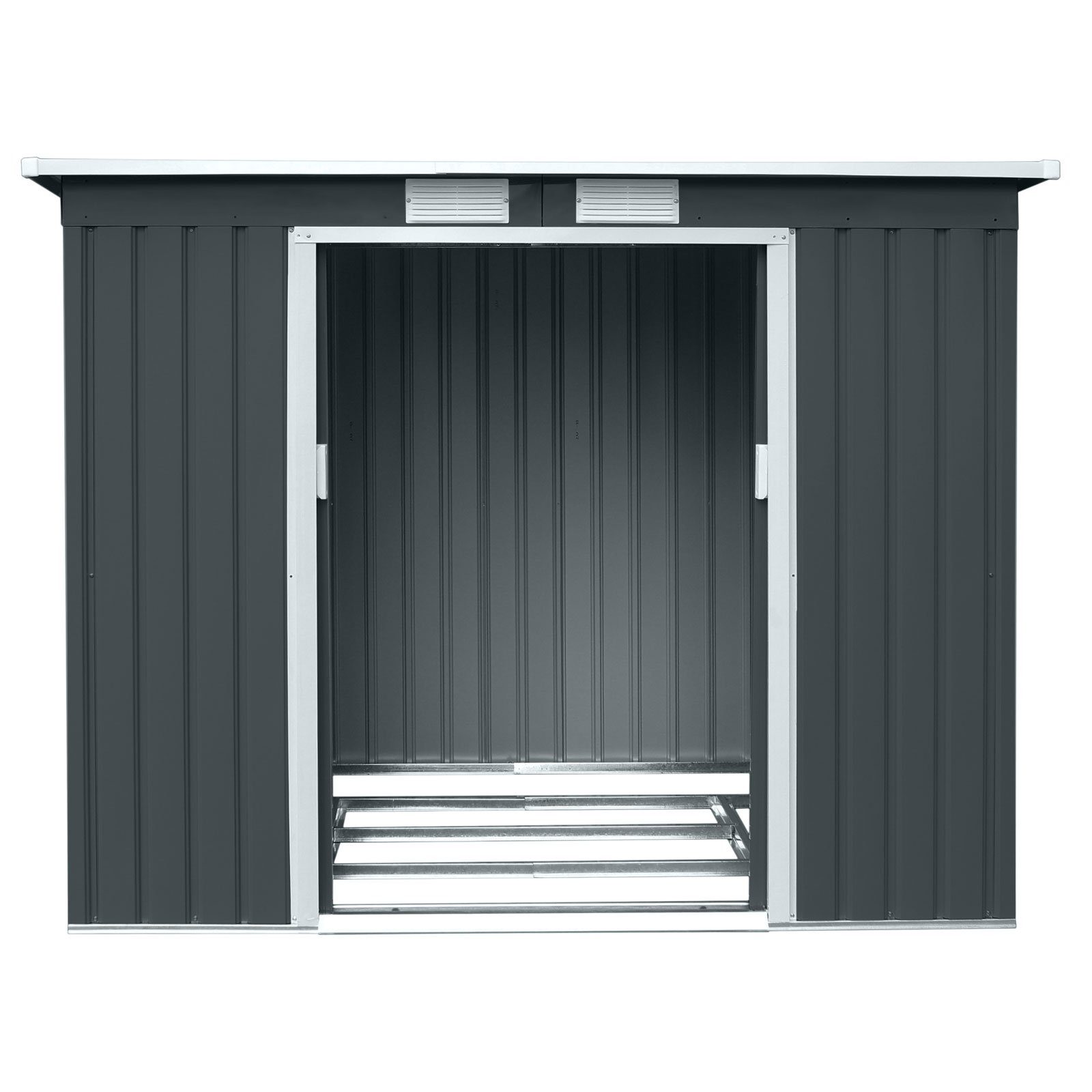 HATTORO Gartenhaus, BxT: 213,00x130,00 cm, Metall-Gerätehaus, Geräteschuppen, Fundamentrahmen, Pultdach, Grau