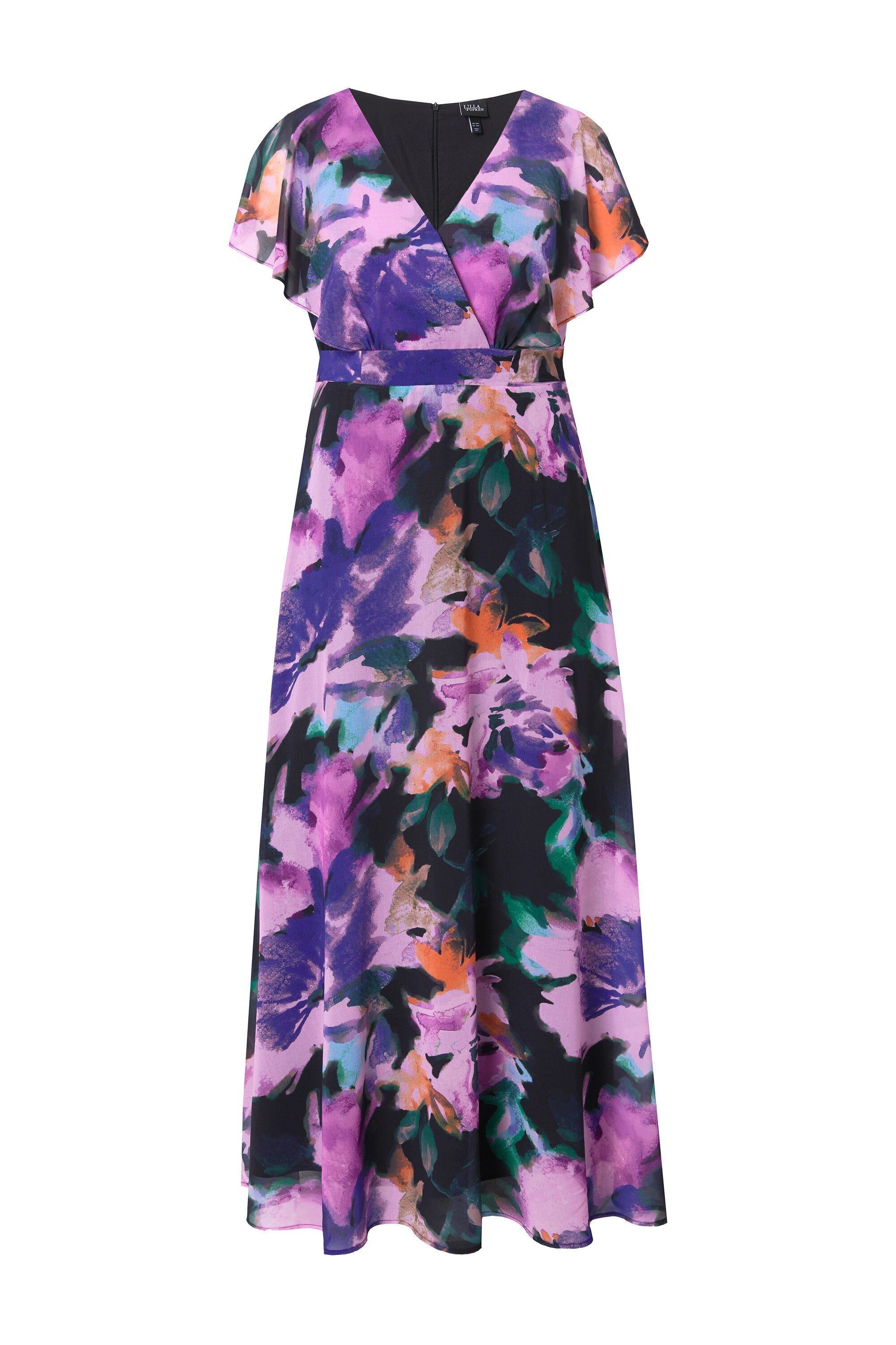Ulla Popken Partykleid Maxikleid Blüten A-Linie günstig online kaufen