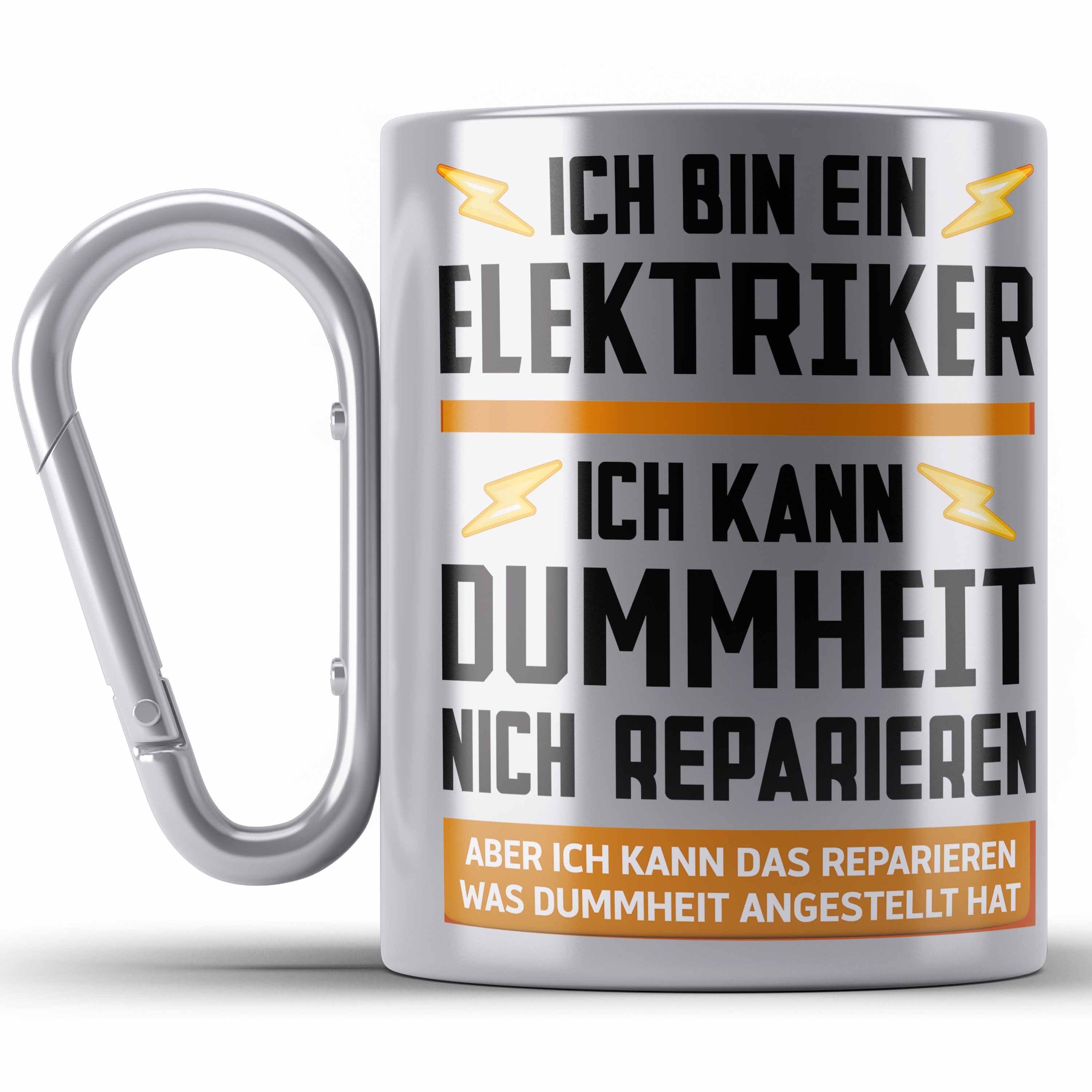 Trendation Thermotasse Elektriker Geschenke für Männer Edelstahl Tasse Geschenk Elektriker El