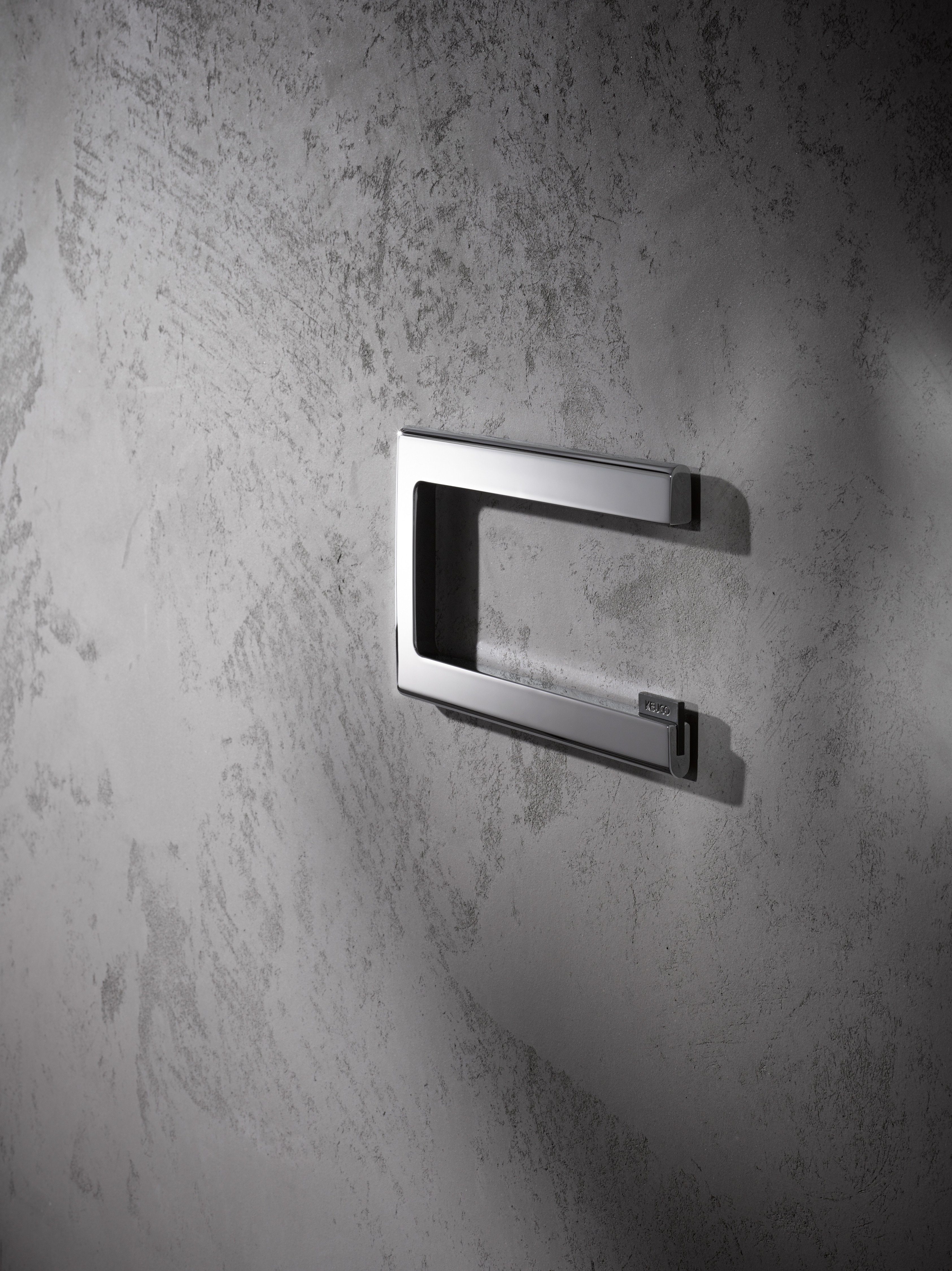 Keuco Toilettenpapierhalter Edition 400, aus Metall, hochglanz-verchromt, offene Form, WC-Rollenhalter
