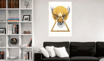 Artgeist Wandbild Mein Haus: Goldener Hirsch