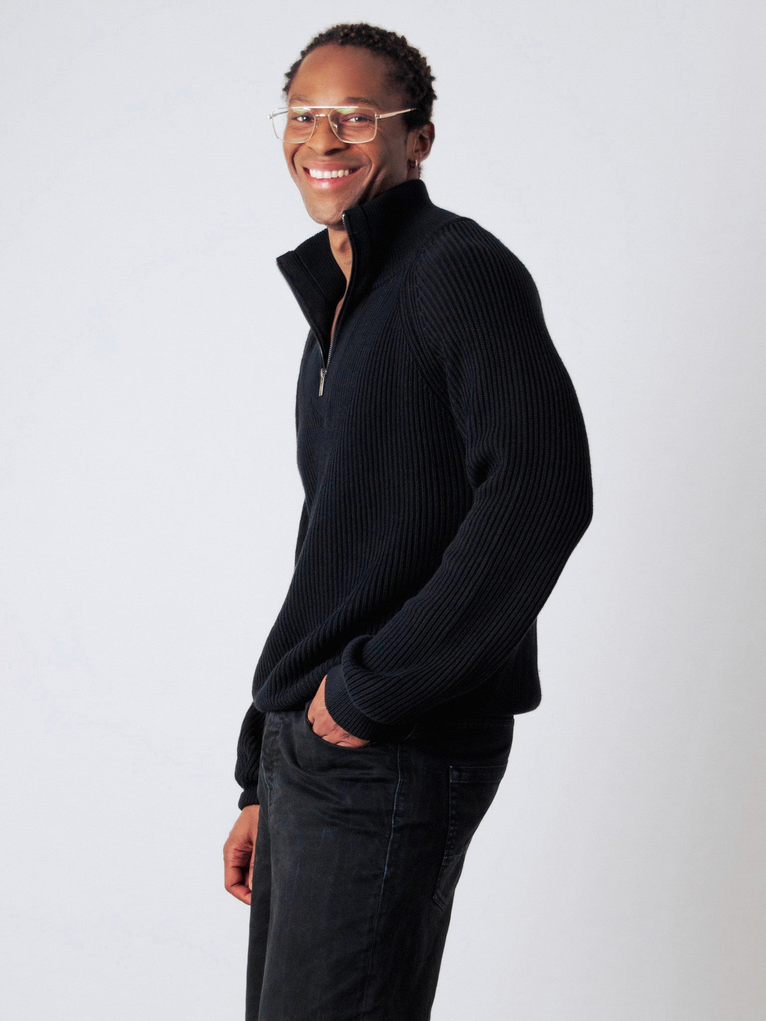 HONEST BASICS Strickpullover Half-Zip aus OCS und GRS zertifizierter Bio-Ba günstig online kaufen