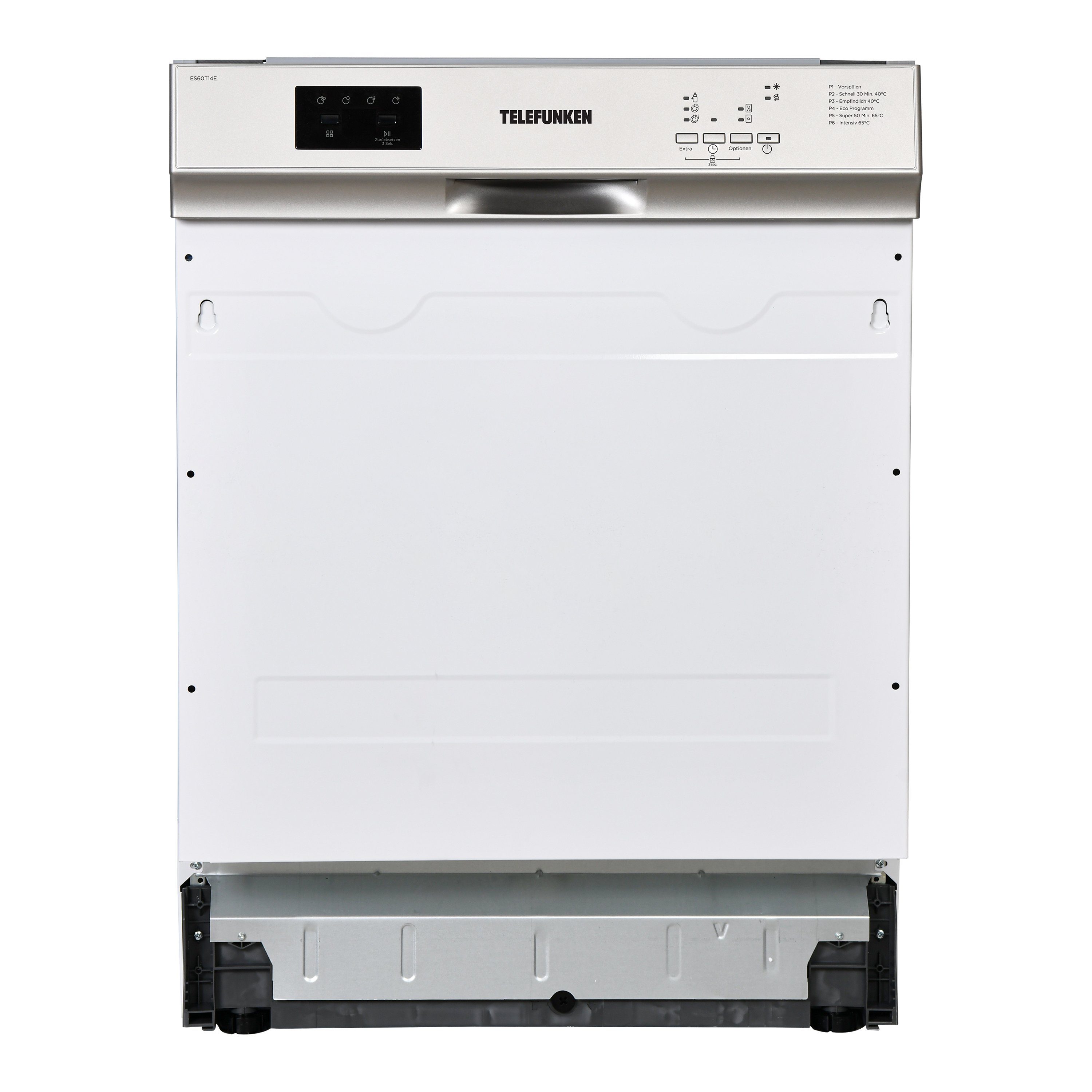 Telefunken teilintegrierbarer Geschirrspüler ES60T14E, 12 l, 14 Maßgedecke, Einbauspülmaschine 60 cm, 6 Programme, Überlaufschutz