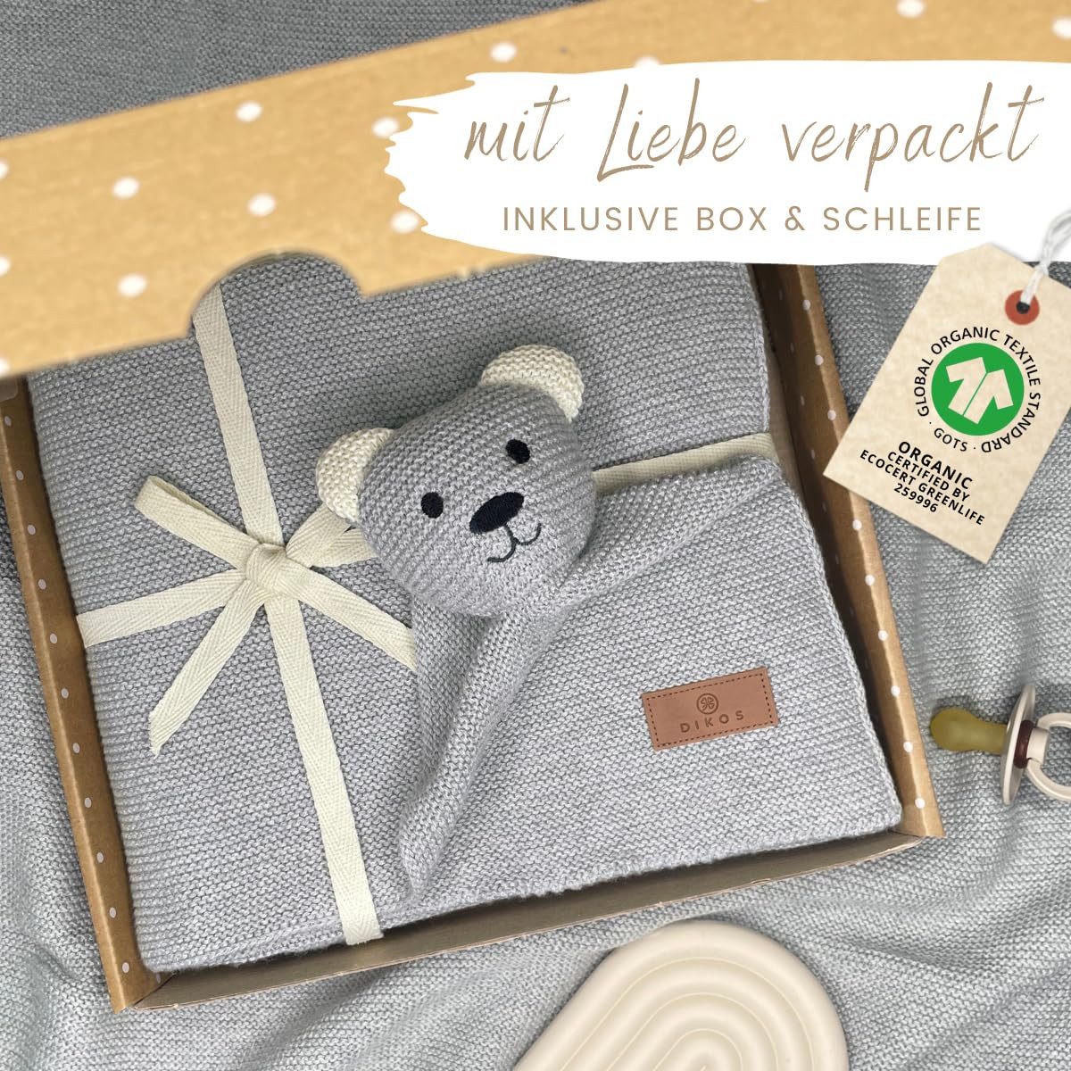 Babydecke DIKOS® Babydecke SCHMUSE-Bär Baby Geschenk günstig online kaufen