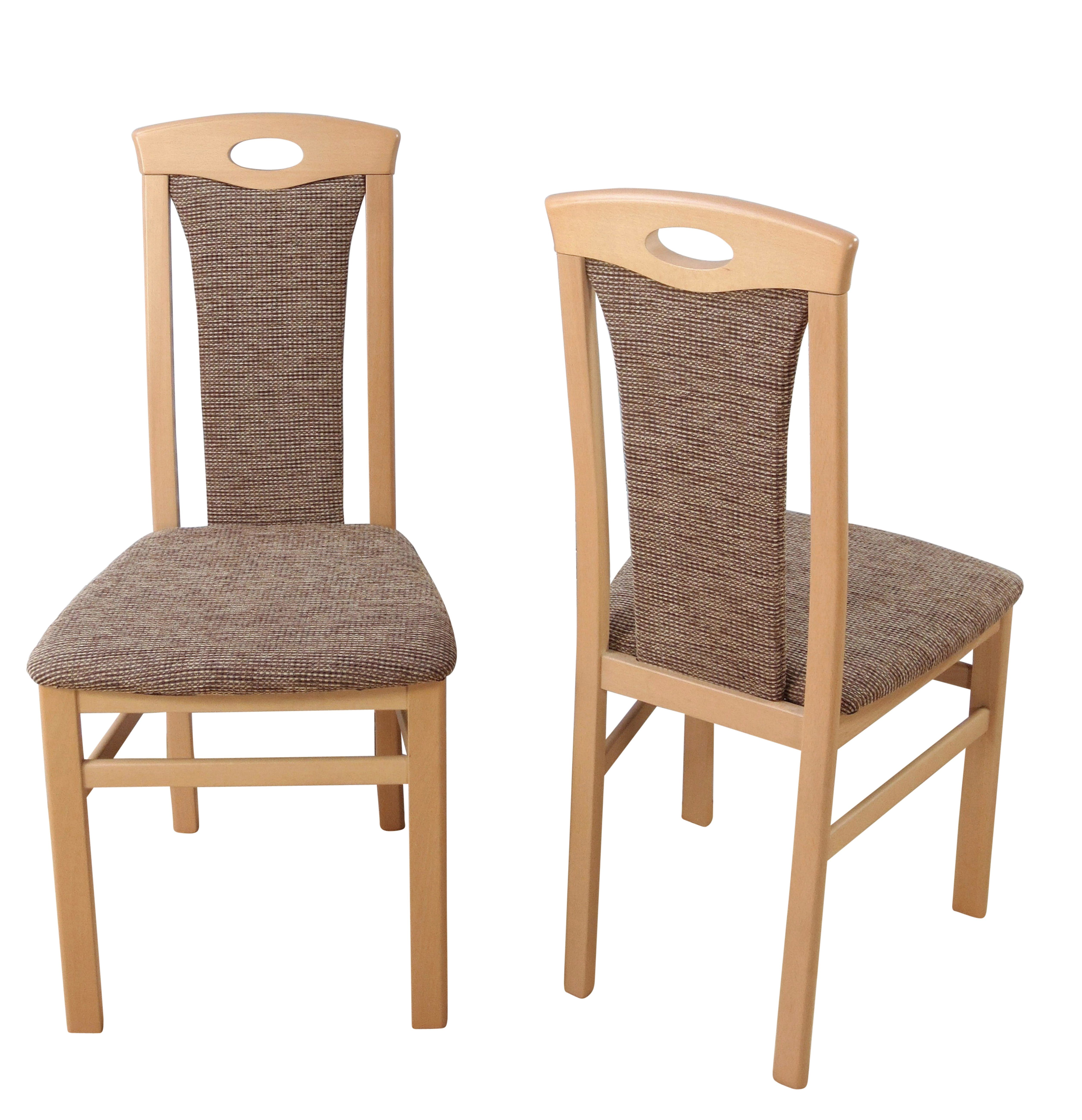 moebel-direkt-online Essgruppe Bella, Esstisch mit 4 Stühlen Stühlen), 4 Buche-NB/cappuchino (Spar-Set, 5-tlg., Auszugs-Esstisch mit