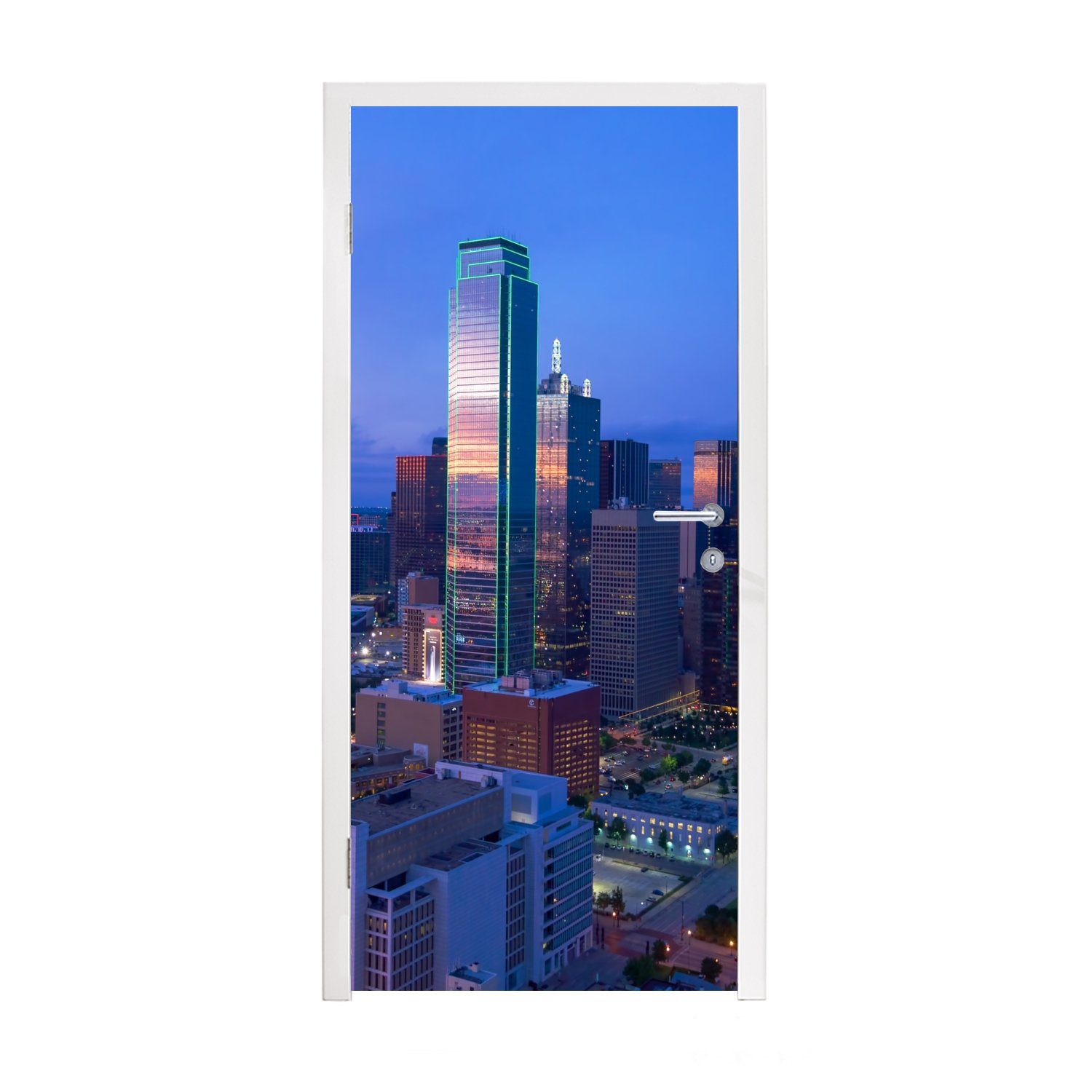 bedruckt, von Dallas, Fototapete Türtapete 75x205 für cm Skyline Tür, St), Türaufkleber, (1 Matt, MuchoWow