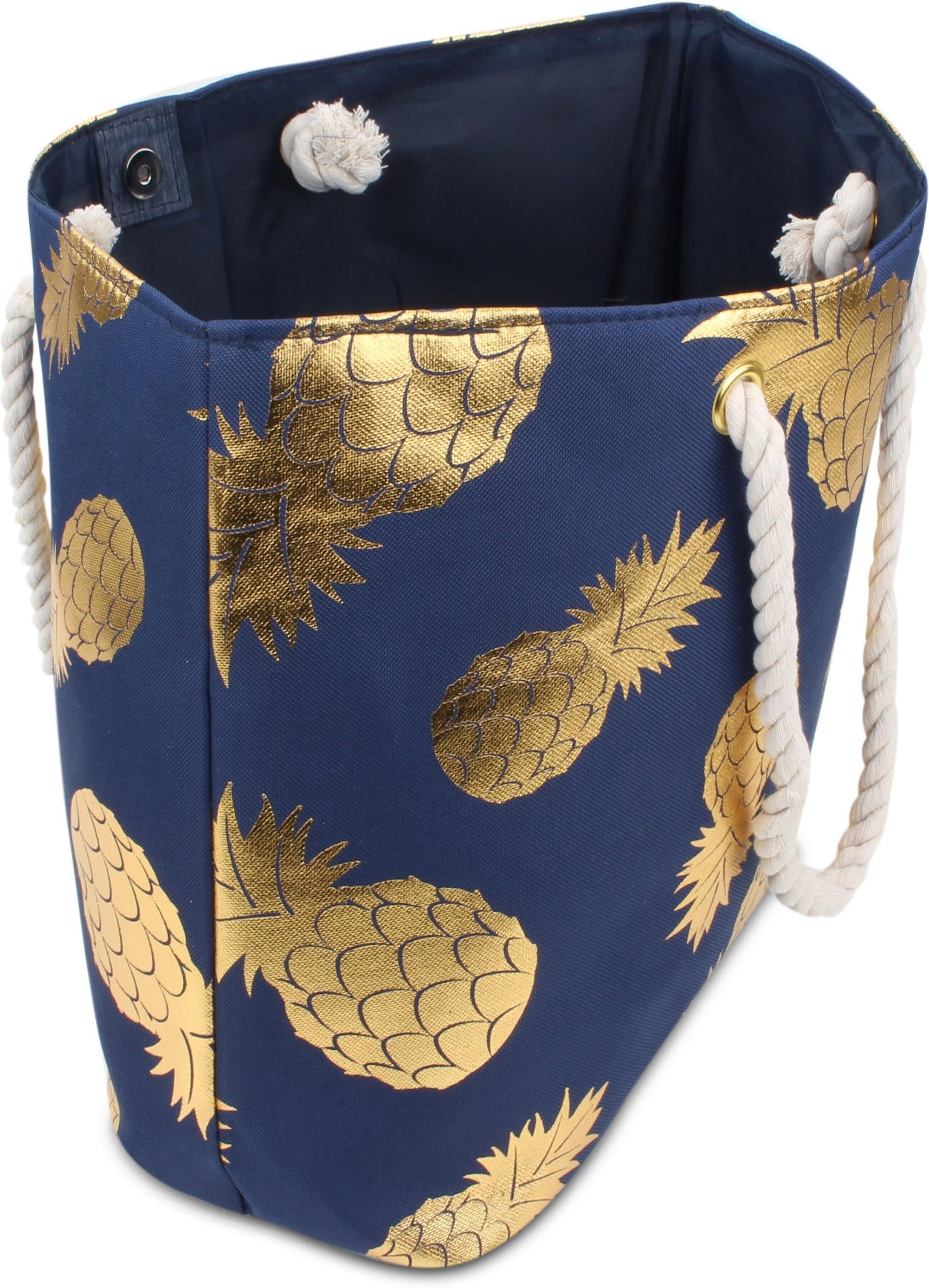 normani Strandtasche Bequeme Strandtasche, Sommer-Umhängetasche, tragbar als Pineapple Schultertasche Gold Henkeltasche