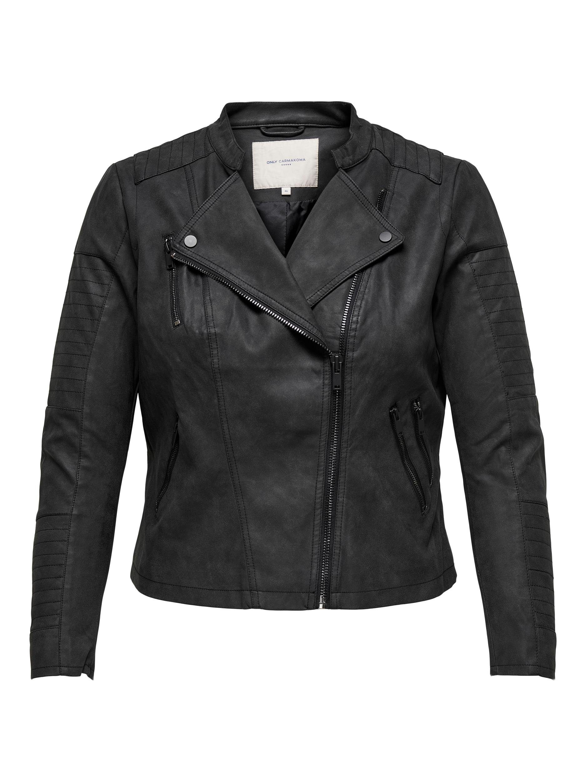 ONLY CARMAKOMA Lederimitatjacke CARAVANA FAUX LEATHER BIKER OTW mit Biker-Details