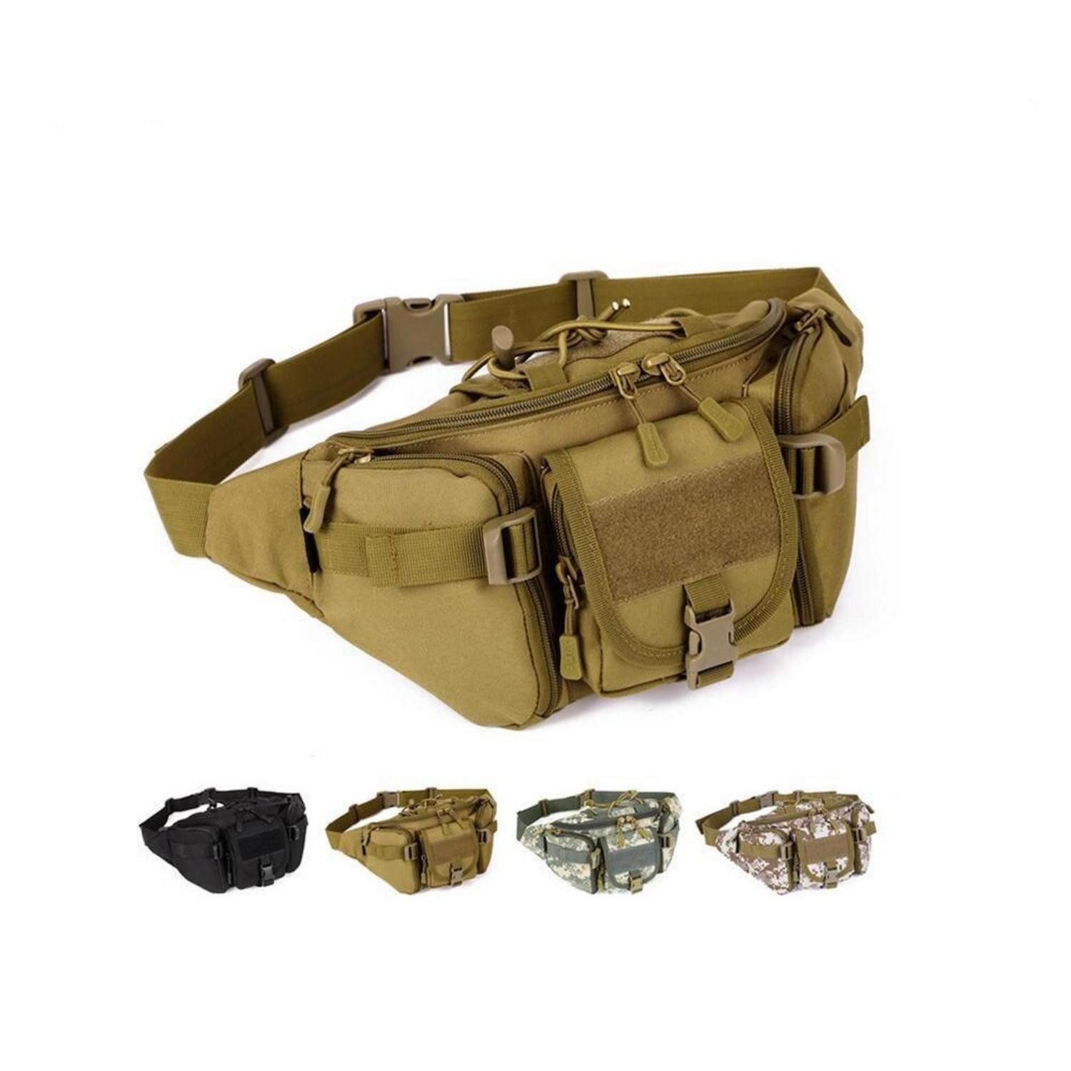 LuxusKollektion Gürteltasche Hüfttasche Fanny Pack Tactical Military Radfahren Camping S Braun