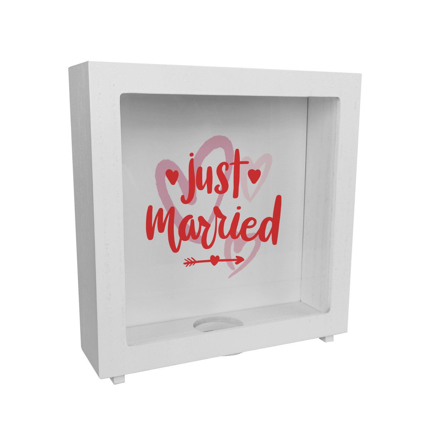 speecheese Spardose Just married Hochzeit Rahmen Spardose aus Holz mit