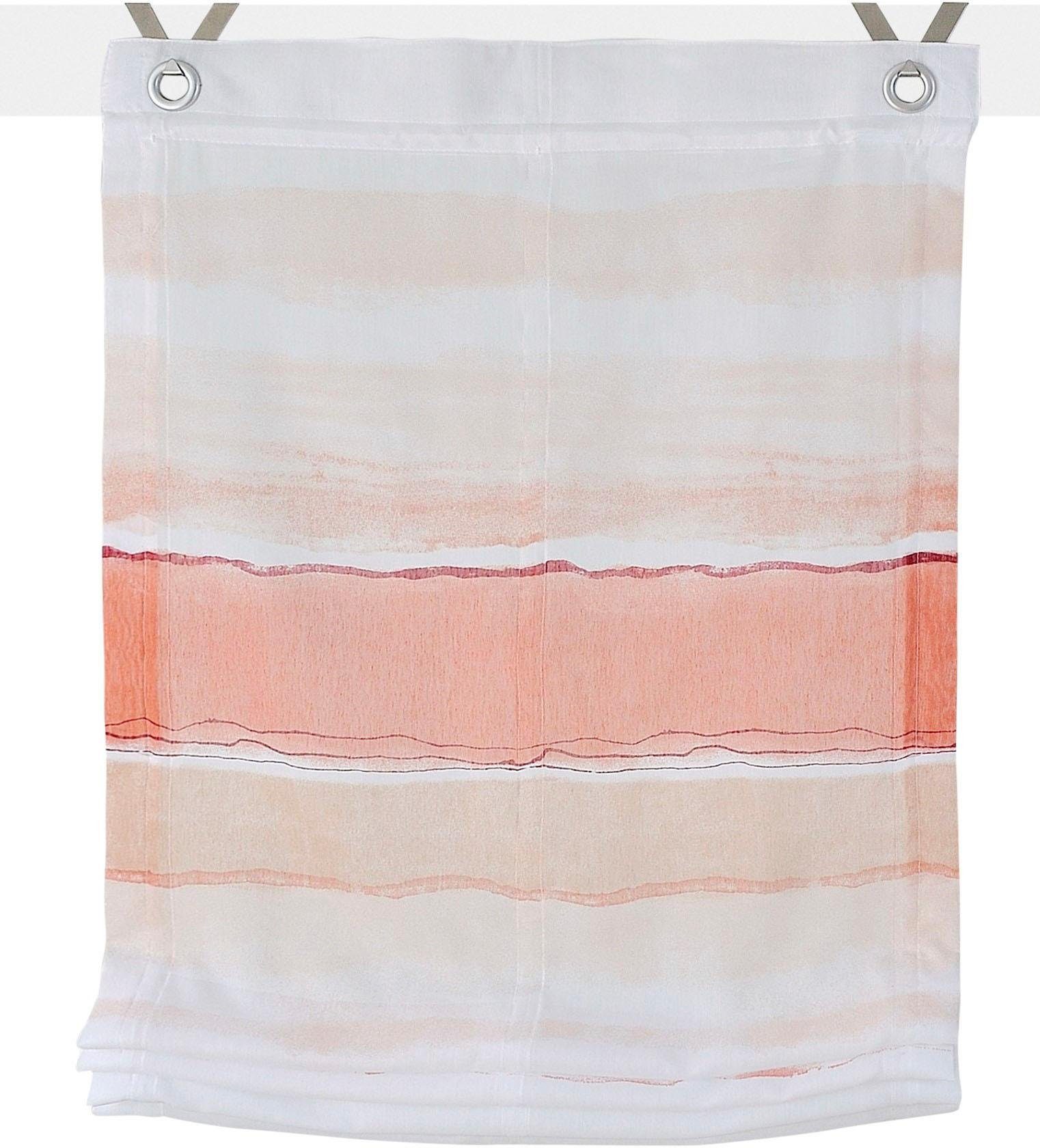 Kutti Raffrollo Adele, mit Hakenaufhängung, ohne Bohren, freihängend, weiß, mit Farbverlauf, halbtransparent, Polyester, pflegeleicht