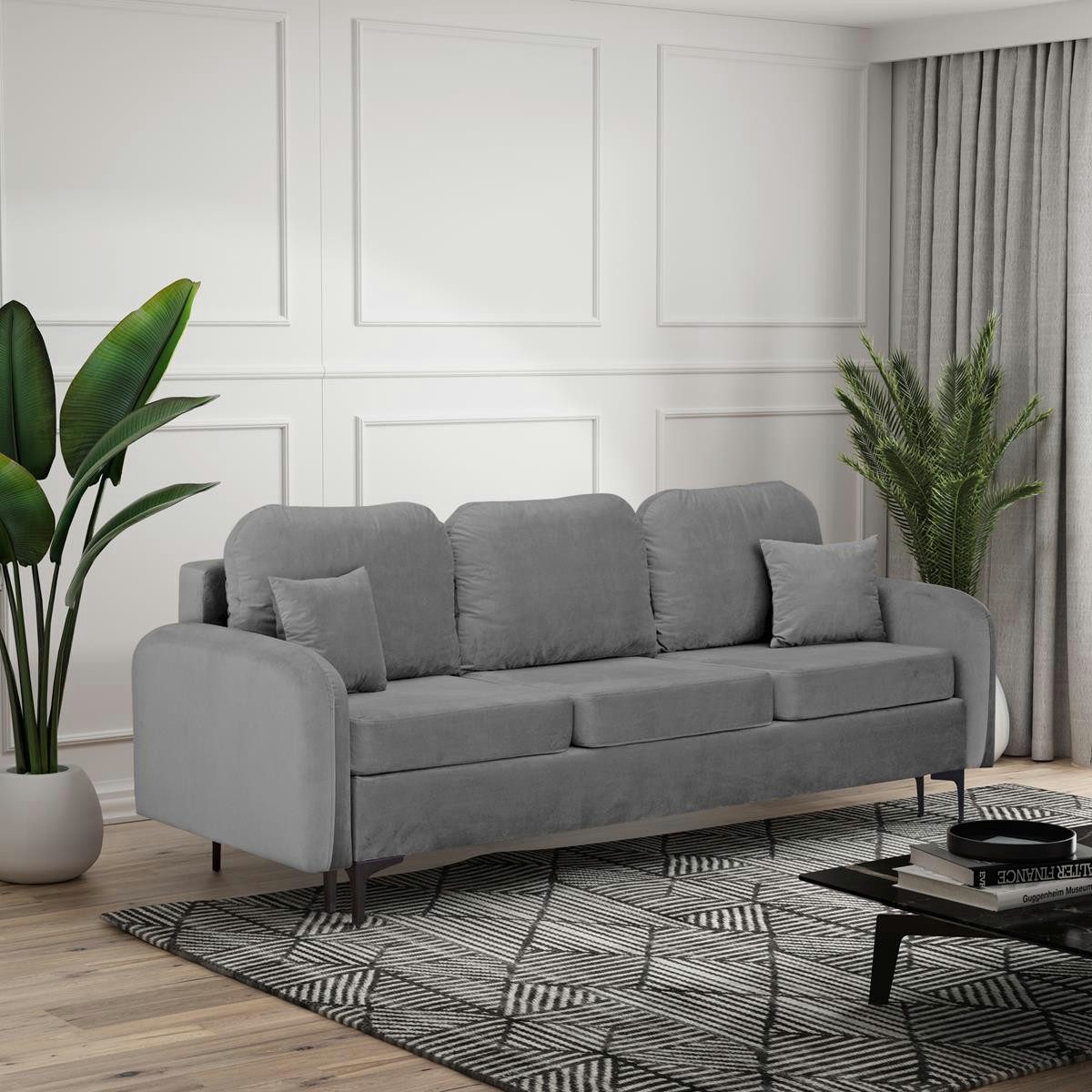 Compleo Schlafsofa 228 cm breit BELLA, Klassisch design, Metallfüße