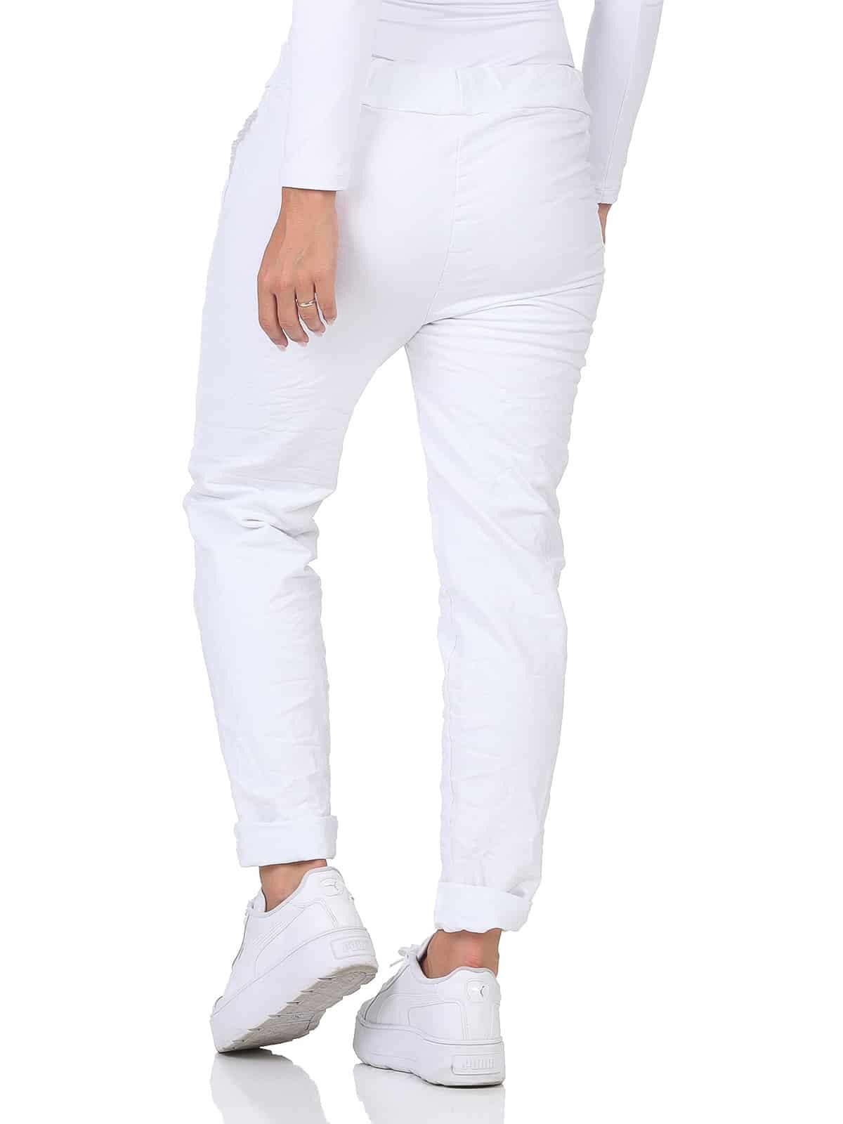 OriginalYou Schlupfhose Damen Freizeithose Winter Cotton mit Stretch bequeme Chino Hose Gummibund & Kordelzug, unifarben – Bild 4 von 5