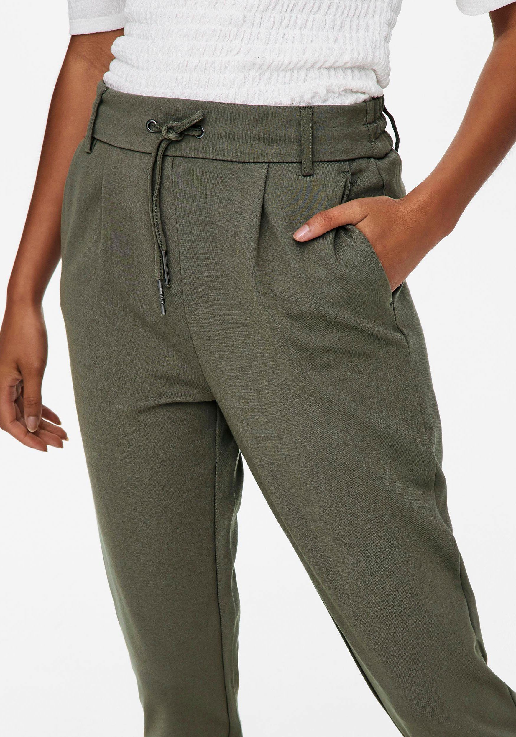 ONLY Jogger Pants ONLPOPTRASH – Joggerhose mit Tunnelzugbund und Stretch casual, Milano Rib, regular fit, Viskosemischung