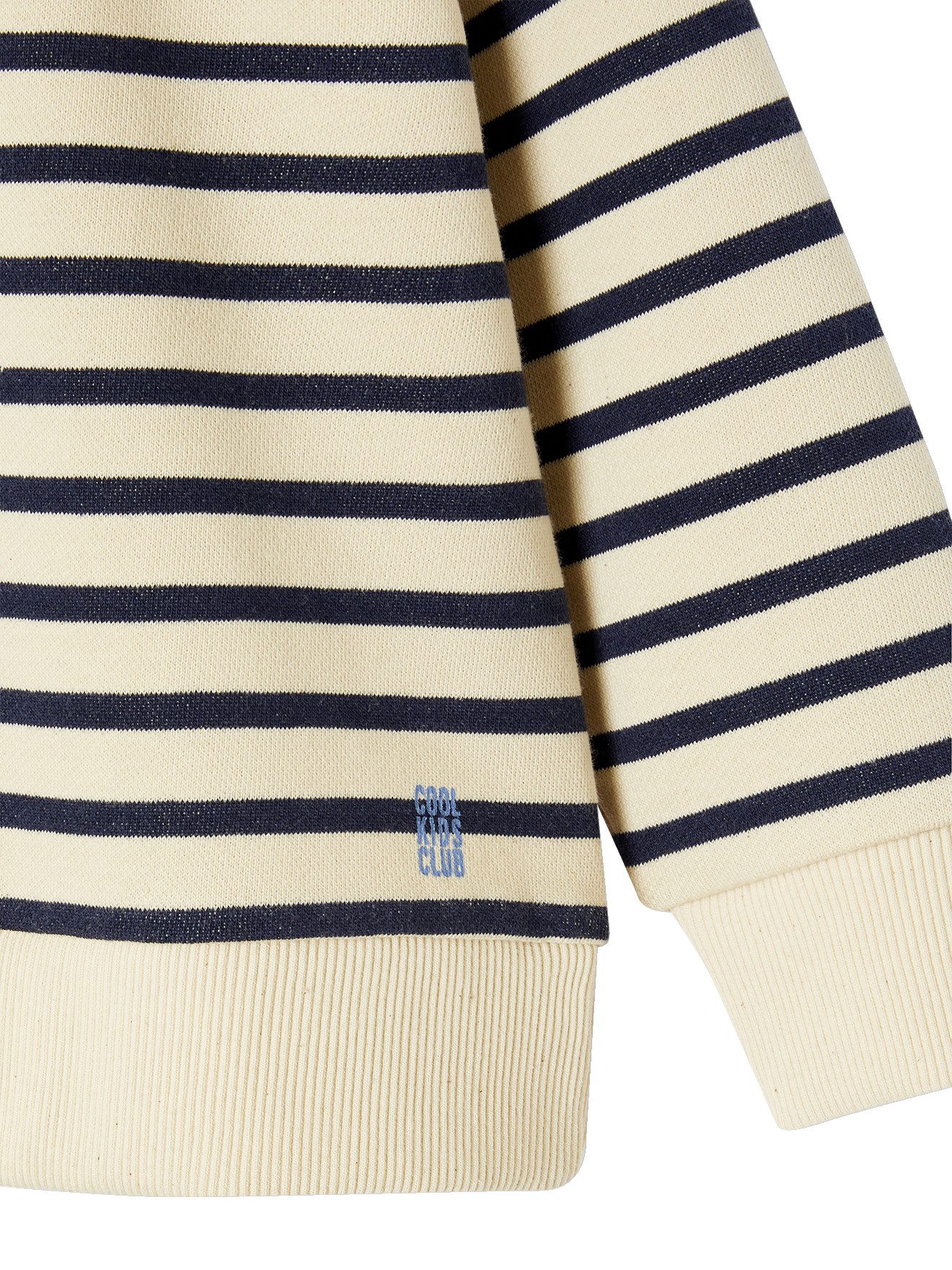 vertbaudet Fleecepullover Gestreiftes Jungen Kapuzensweatshirt