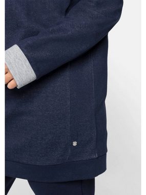 Sheego Sweatshirt Große Größen mit weitem Kragen und Kontrastdetails