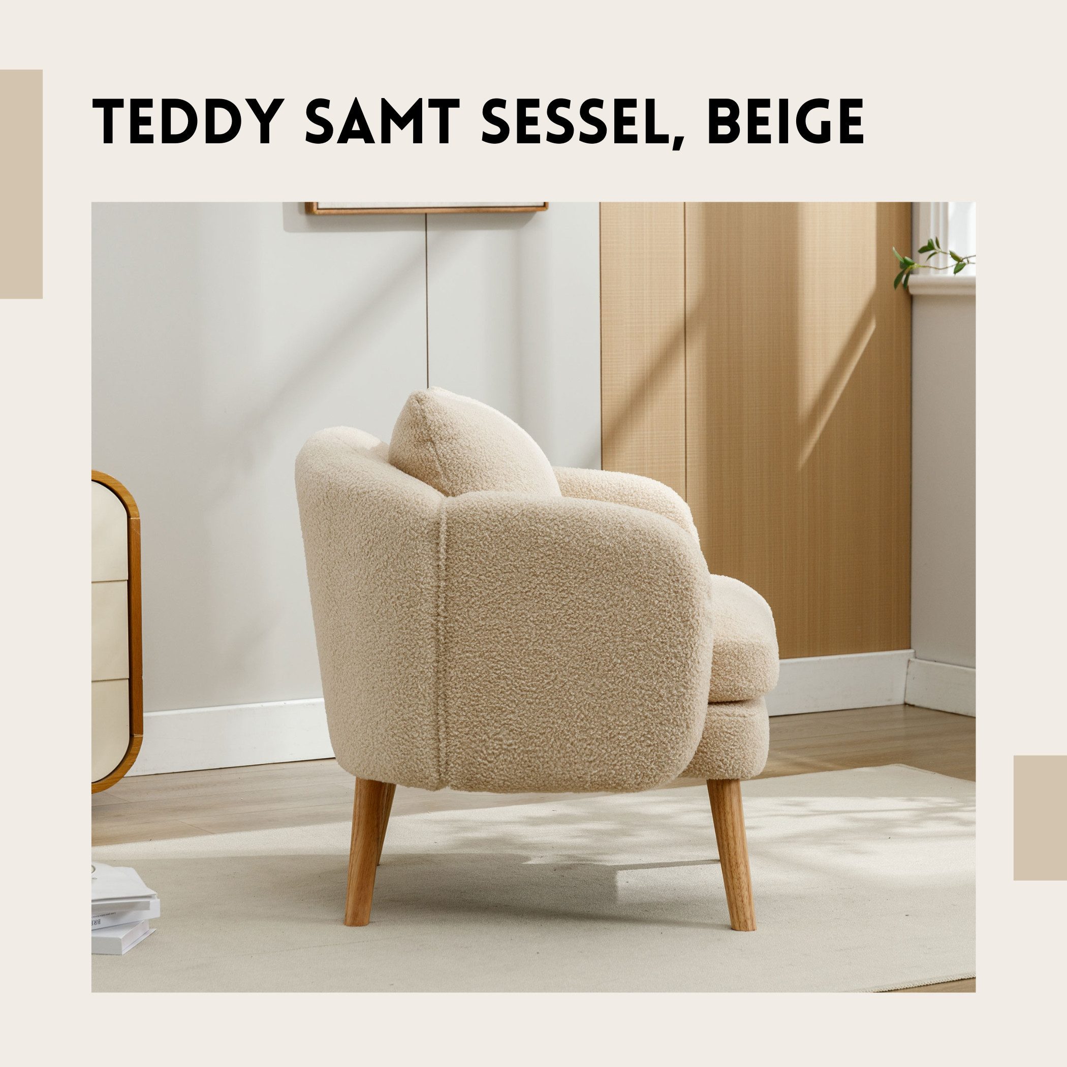 SeedWave Sessel Gepolsterter Sitzkomfort Einzelsofa,Einfacher Teddy-Samt-Se günstig online kaufen