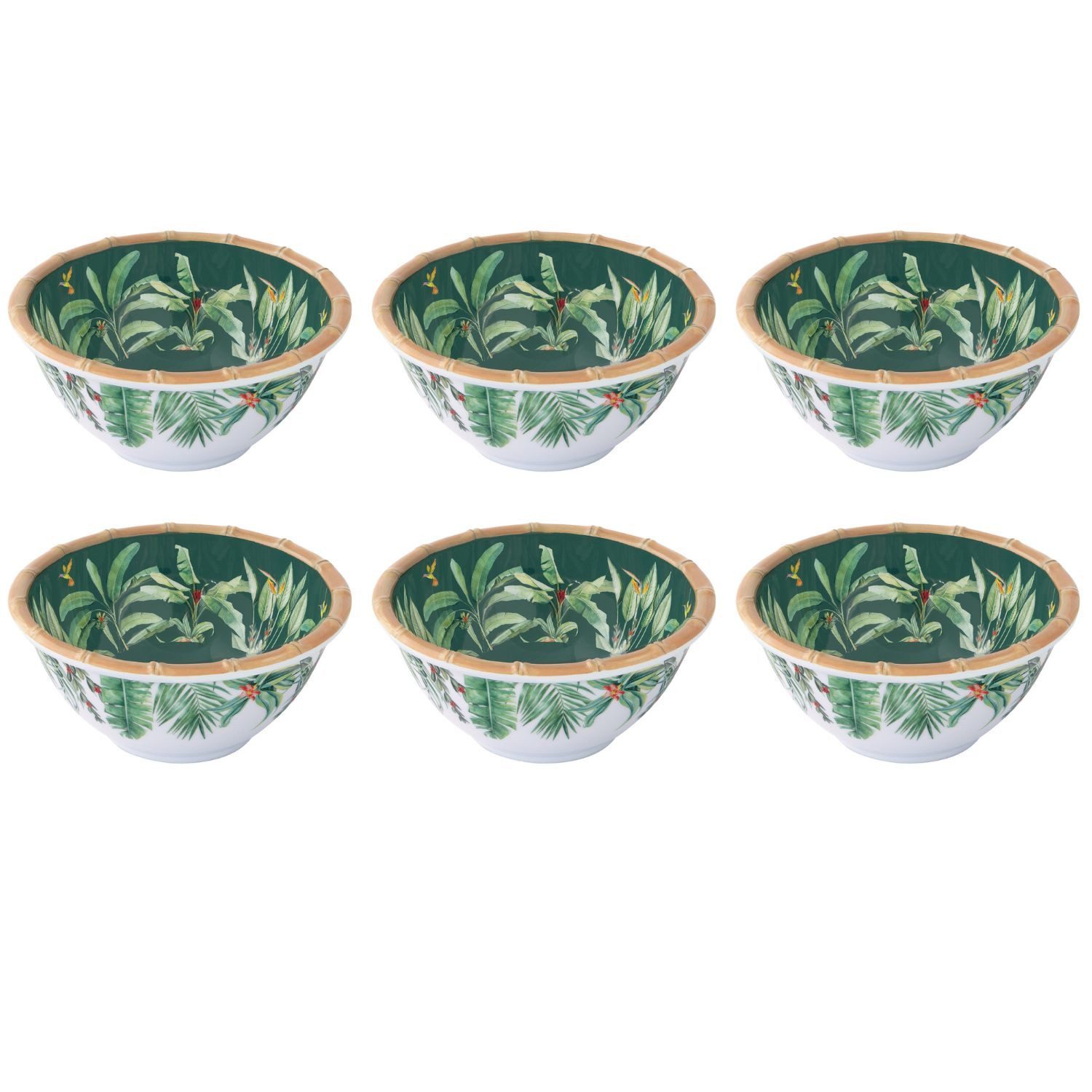 EasyLife Müslischüssel Zanzibar, Melamin, Spülmaschinengeeignet, Mehrfarbig, Dschungel, H: 6.5cm